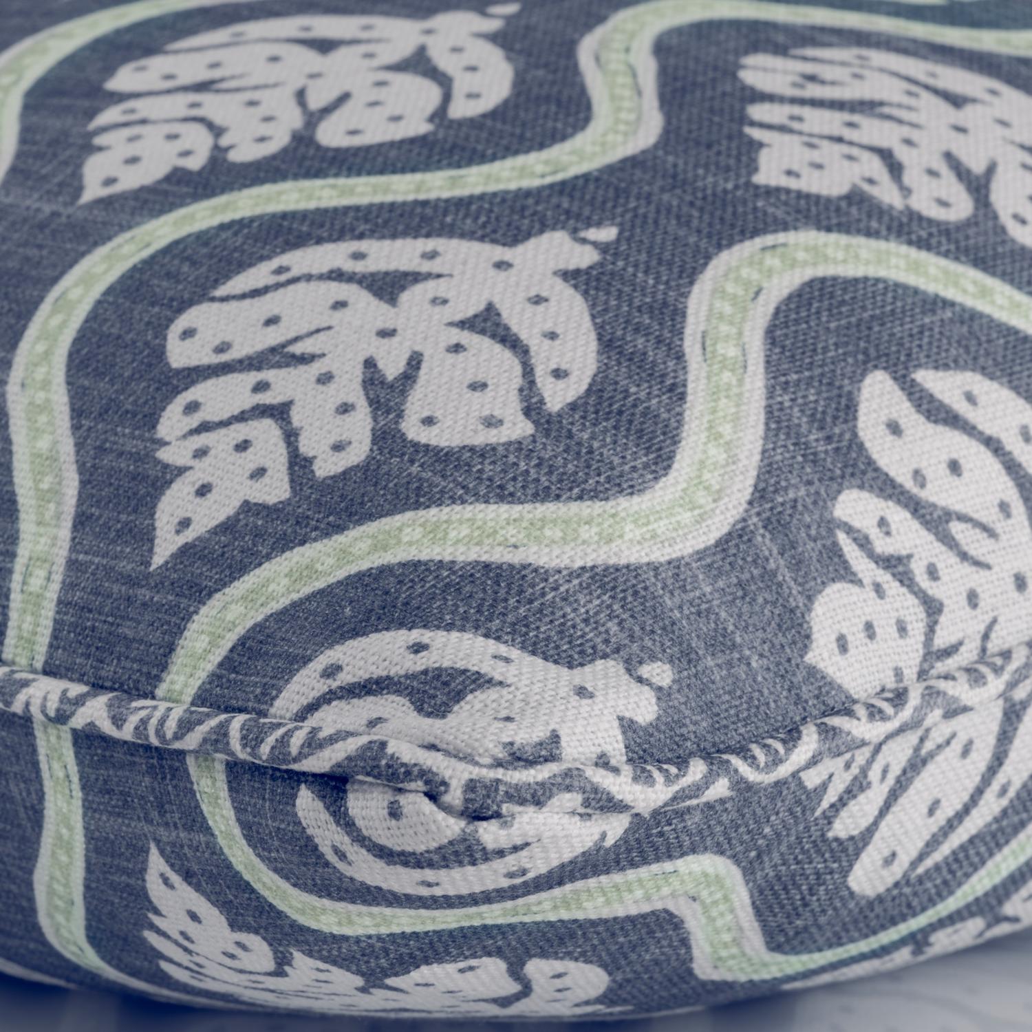 Fig Iris Sustainable Feather Cushion 55cm X 55cm - Andrew Martin Linen Linen Blend Floral Small Prints