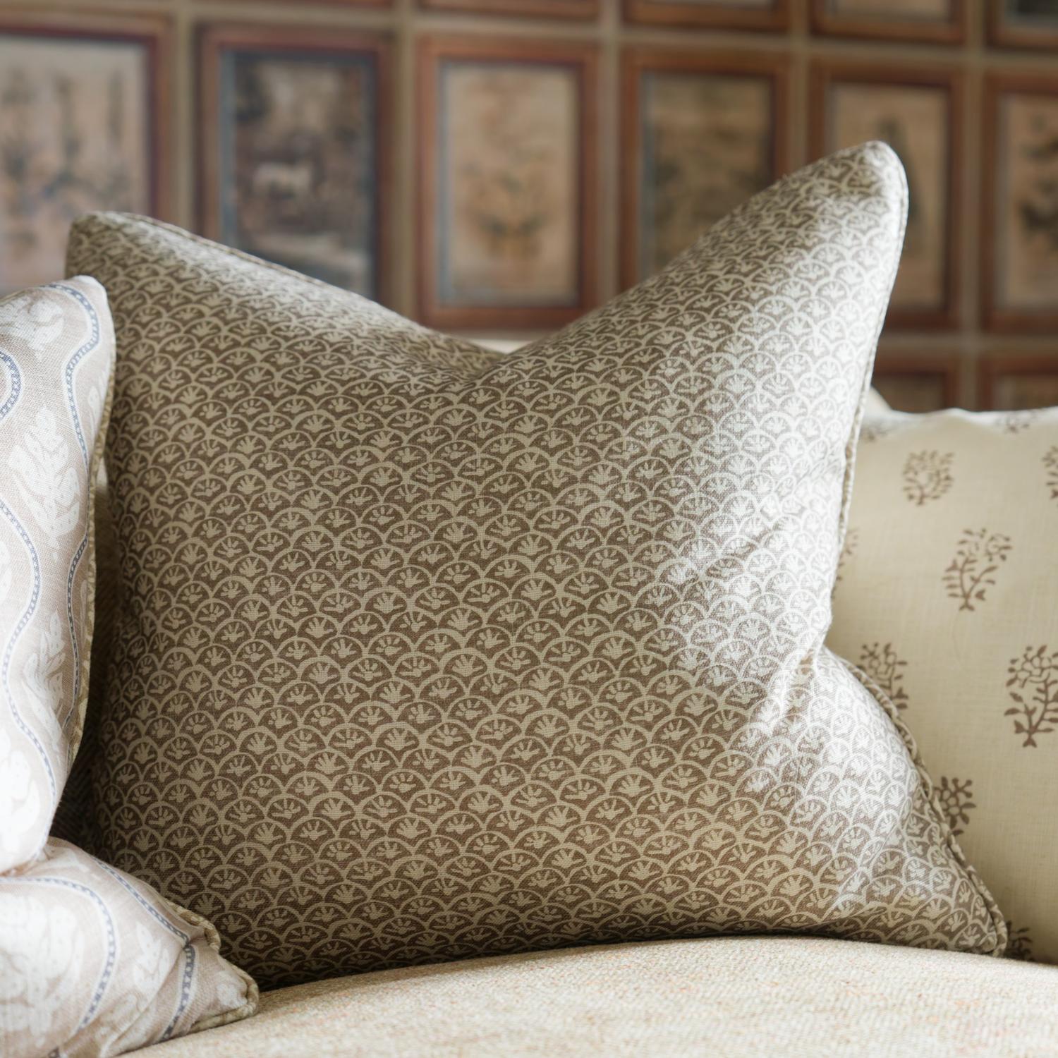 Daisy Twig Sustainable Feather Cushion 55cm X 55cm - Andrew Martin Linen Linen Blend Floral Small Prints