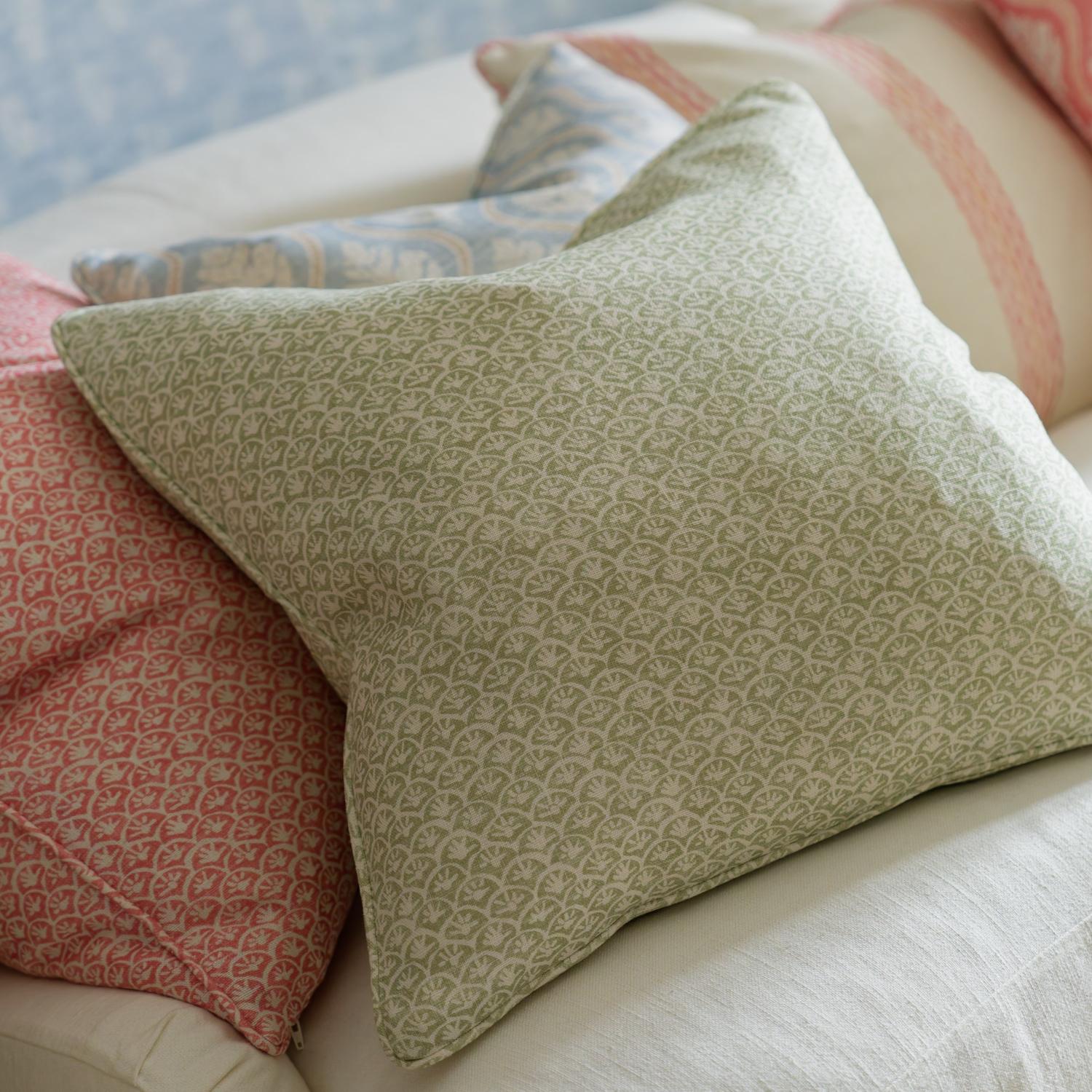 Daisy Fennel Sustainable Feather Cushion 55cm X 55cm - Andrew Martin Linen Linen Blend Floral Small Prints