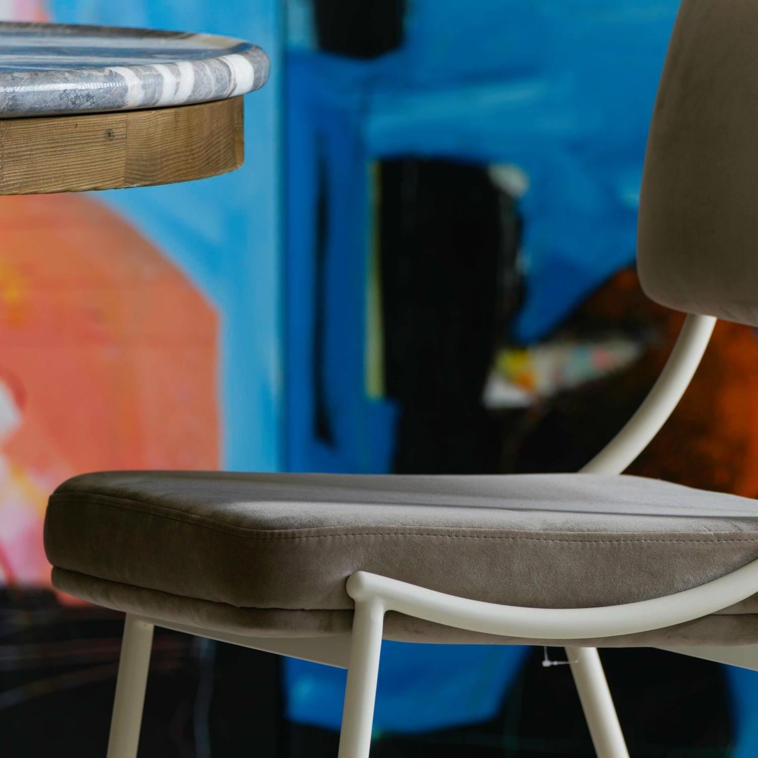 Luna Chair Light Neutral - Andrew Martin Velvet