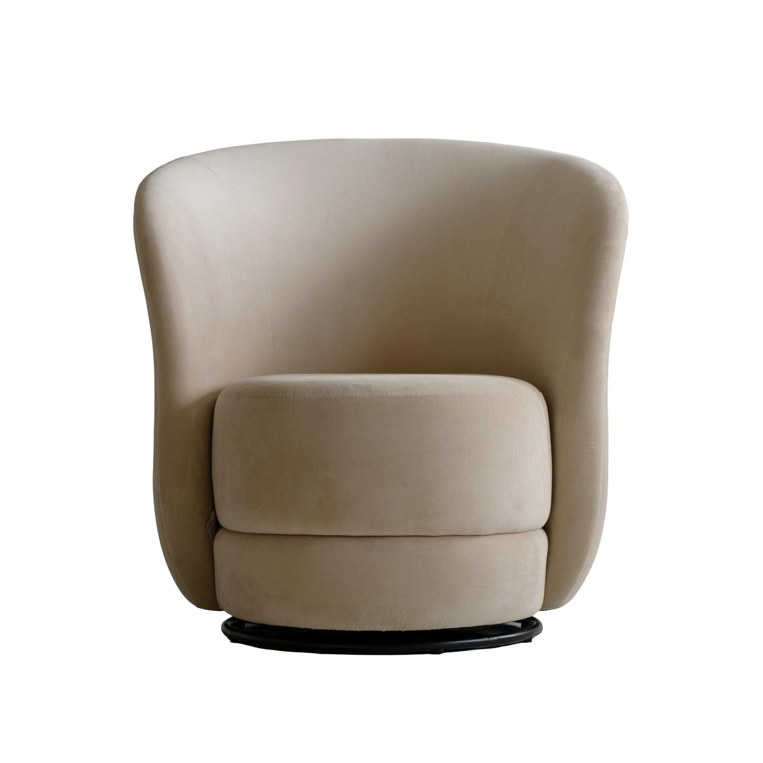 Mandona Chair Light Neutral - Andrew Martin Velvet