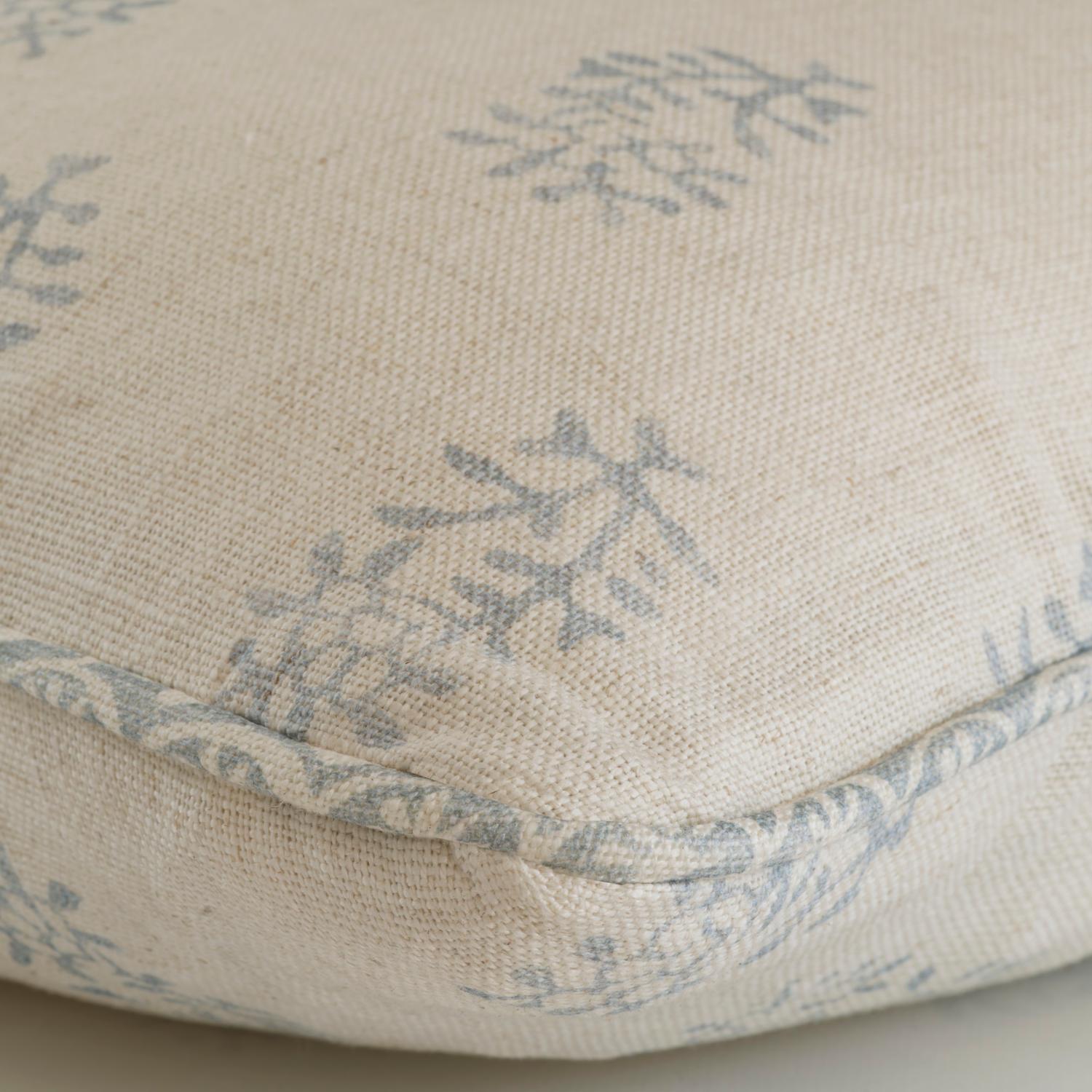 Thyme Iris On Linen Sustainable Feather Cushion 55cm X 55cm - Andrew Martin Linen Linen Blend Floral Small Prints