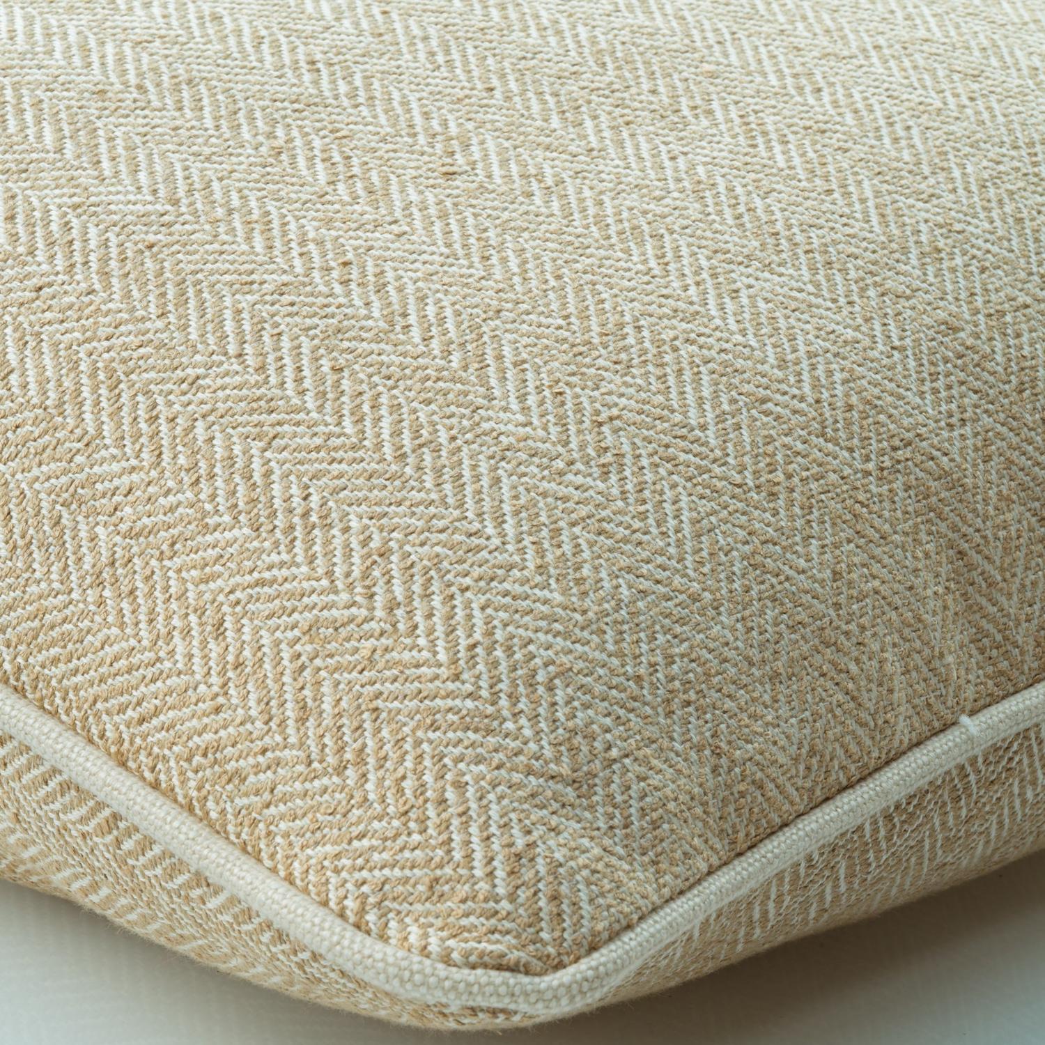 Lecce Limone Sustainable Feather Cushion 55cm X 55cm - Andrew Martin Eco-conscious Cotton Blend Linen Blend Viscose Blend Herringbone Plain