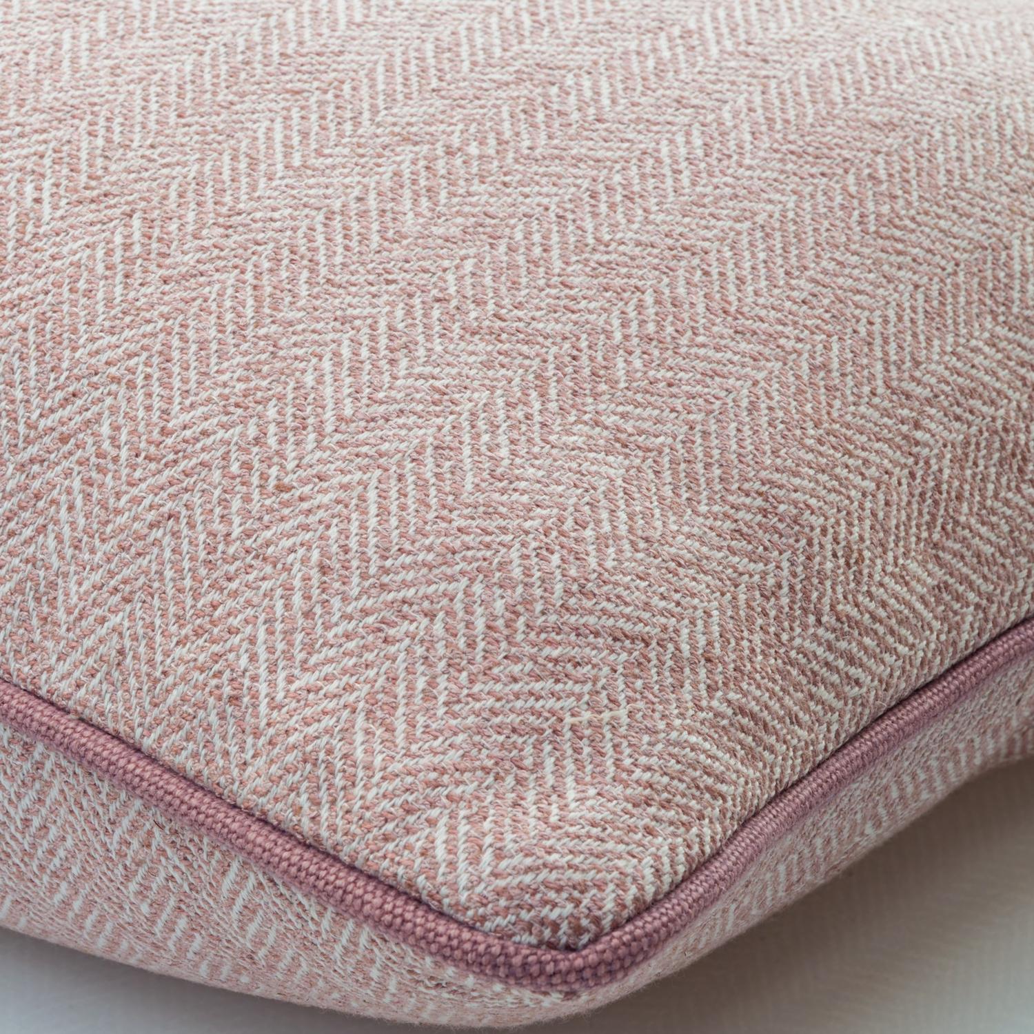 Lecce Frappe Sustainable Feather Cushion 55cm X 55cm - Andrew Martin Cotton Blend Linen Blend Viscose Blend Herringbone Weave