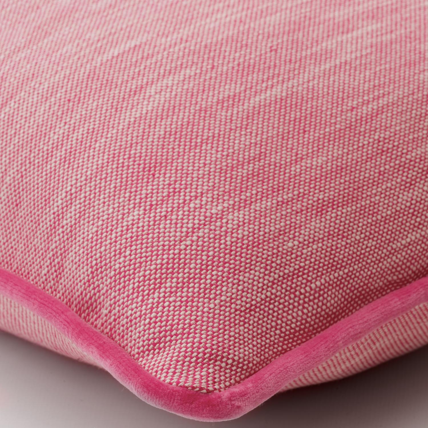 Canvas Hot Pink Sustainable Feather Cushion - Andrew Martin Kit Kemp Linen Linen Blend Plain