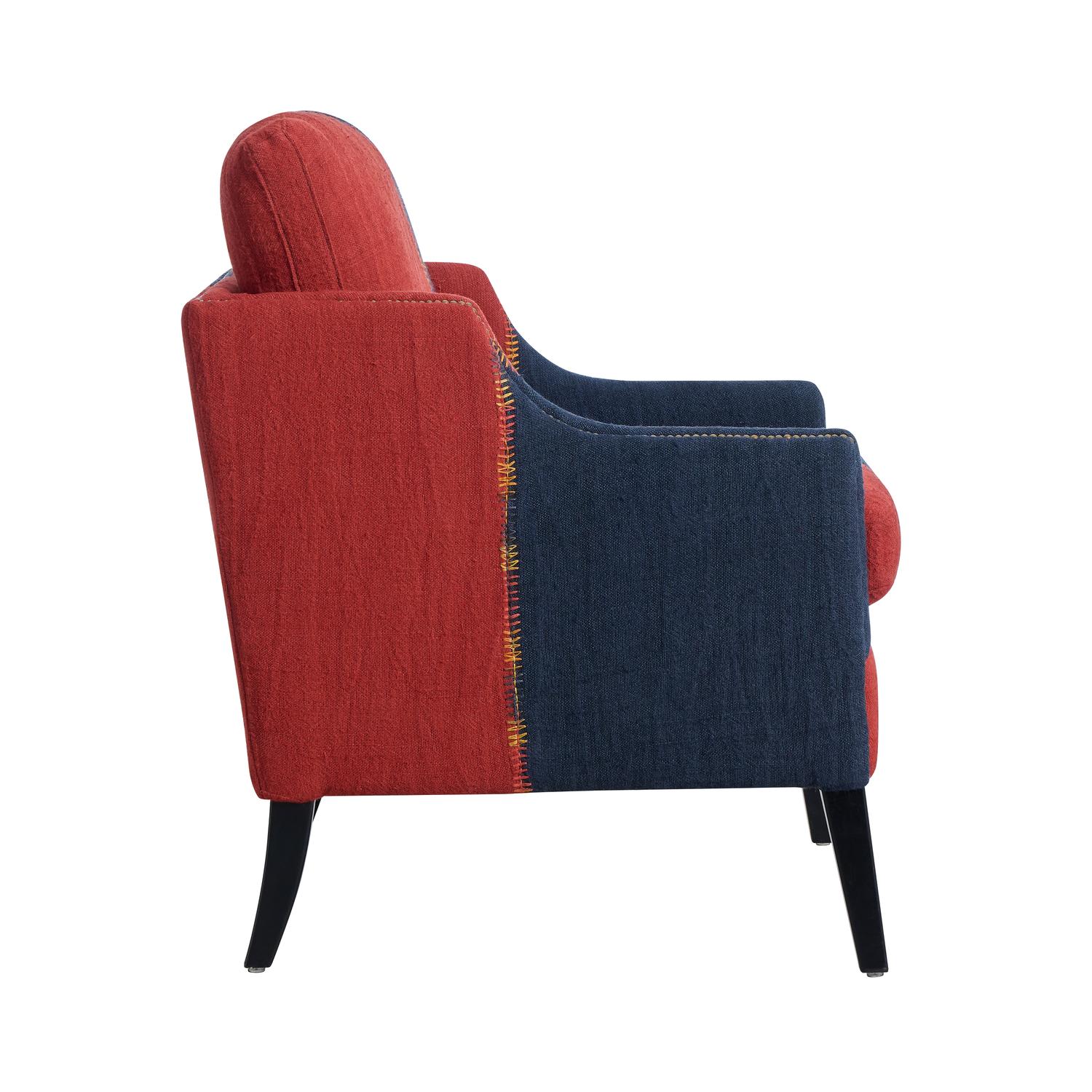Regal Chair Turkish Perde Red Blue Chair Blue Red - Andrew Martin Wool