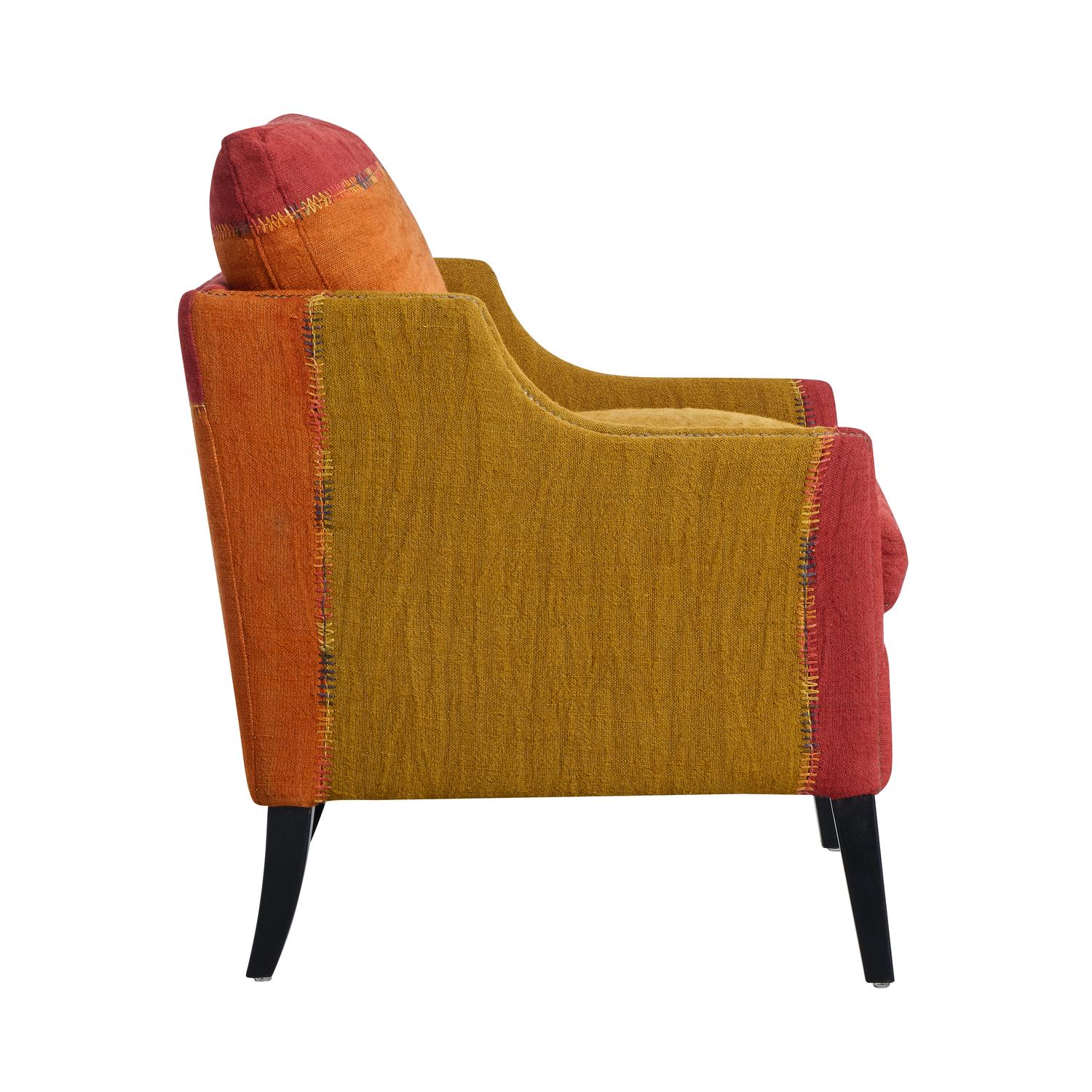 Regal Chair Turkish Perde Red Green Chair Green Red - Andrew Martin Wool
