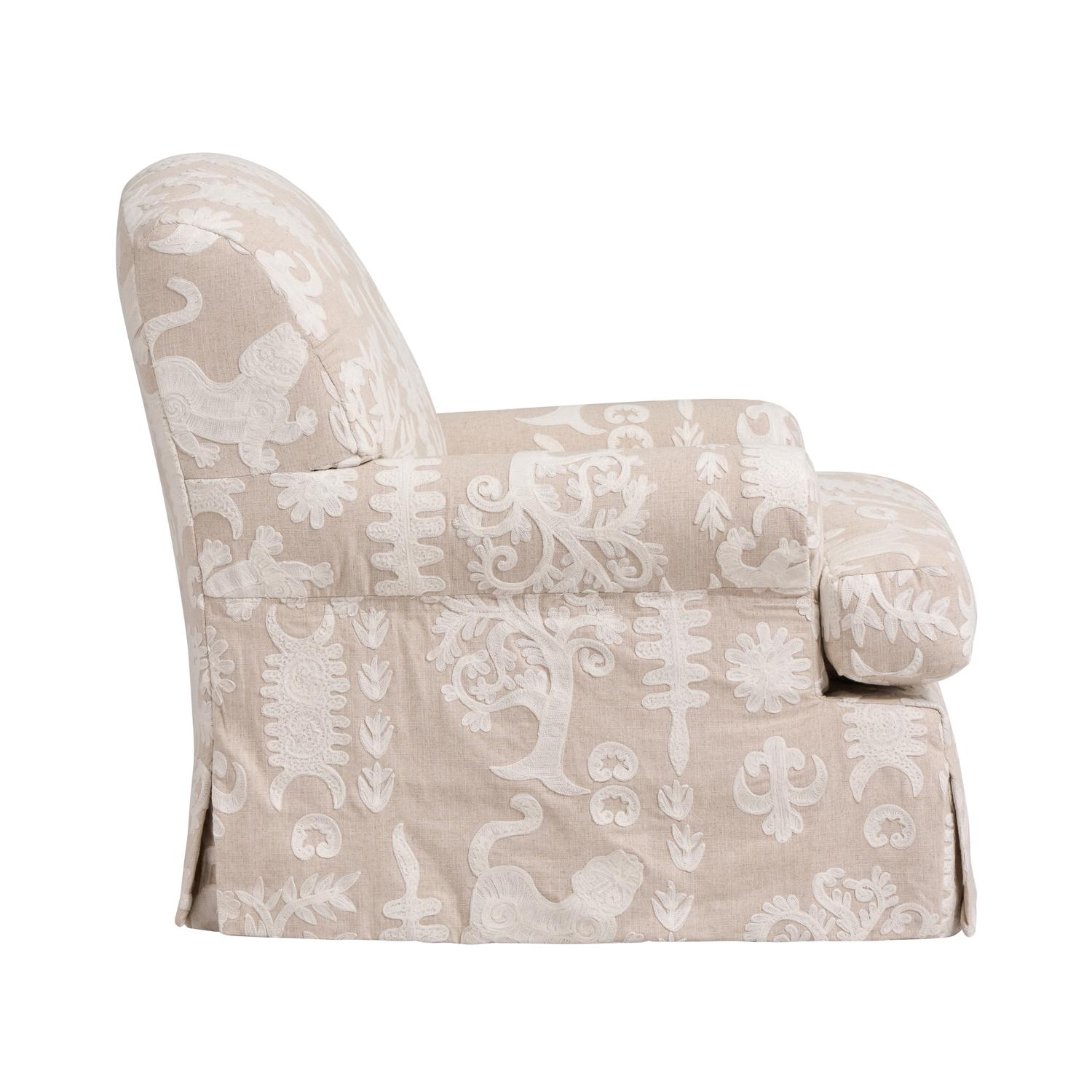 Greenwich Chair Tiger Tree Chair Light Neutral - Andrew Martin Cotton