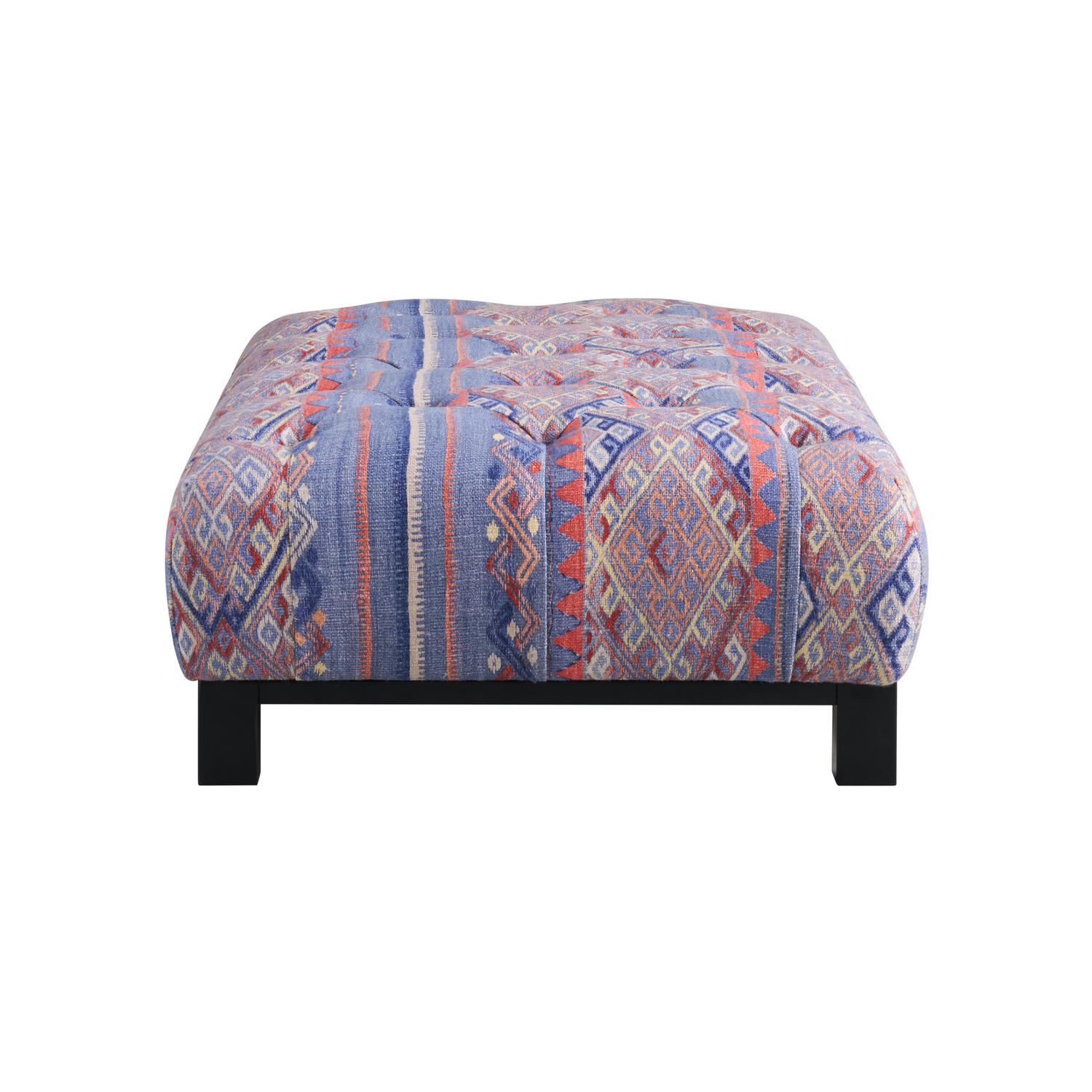 Hera Ottoman Frida Denim Stool - Andrew Martin Cotton