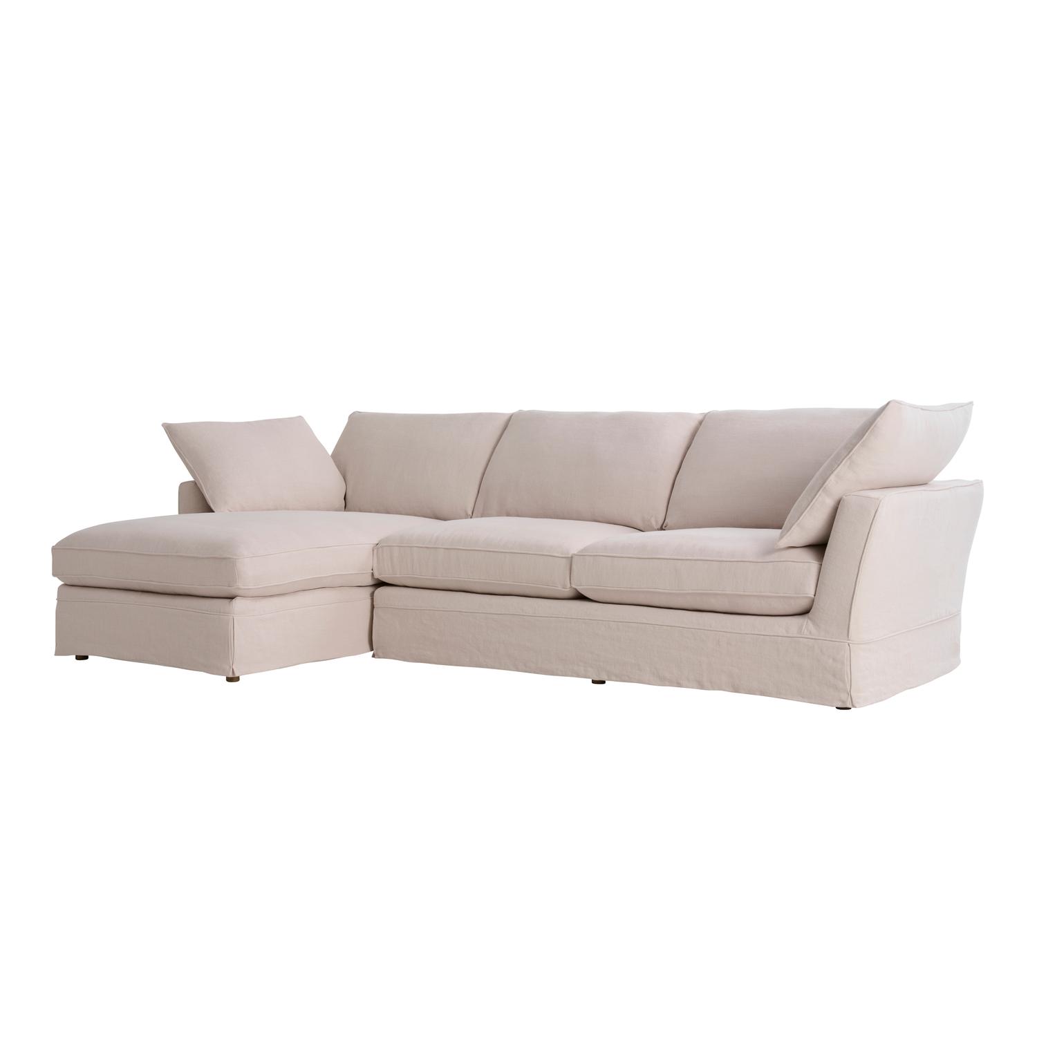 Cadogan Lhf Chaise Sofa Sofa Left Hand Facing Light Neutral - Andrew Martin Linen