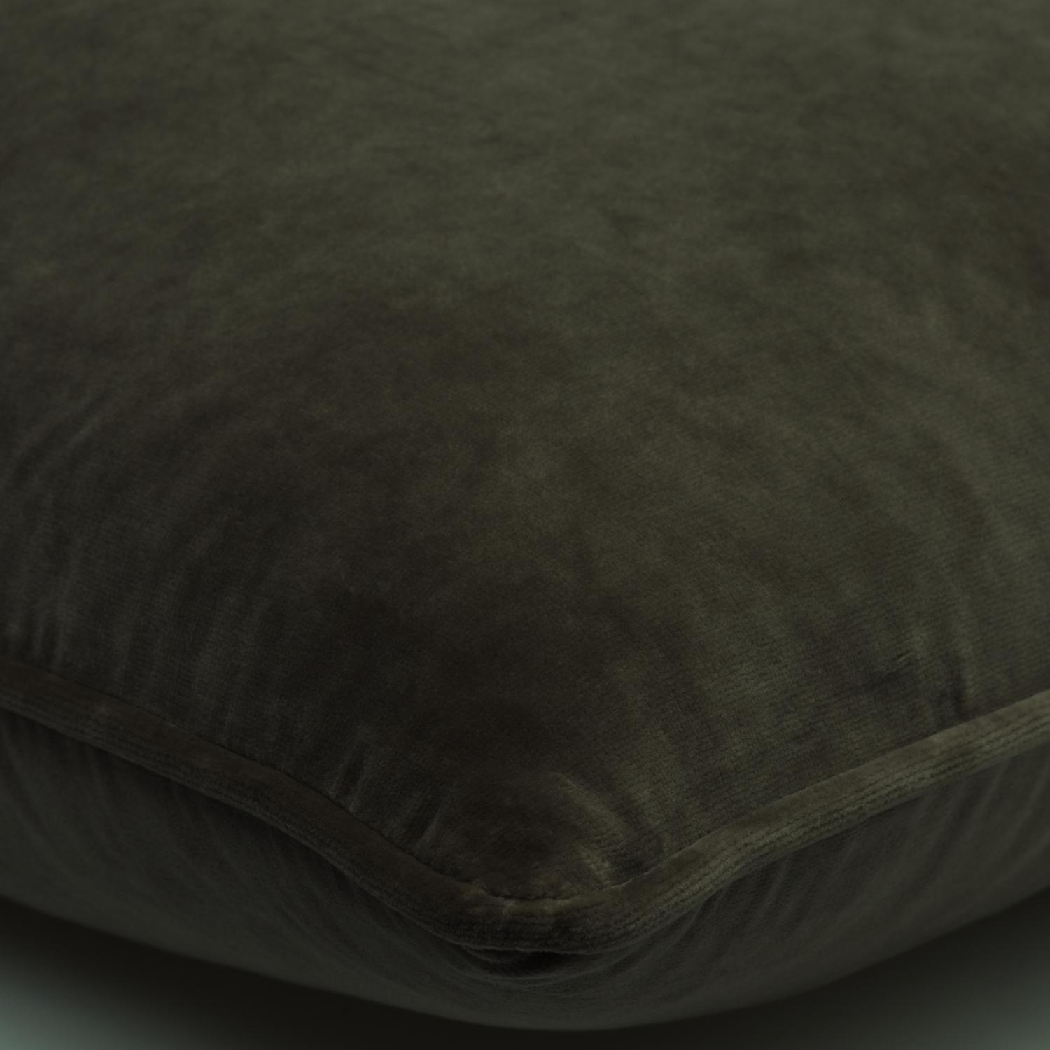 Medici Charcoal Sustainable Feather Cushion - Andrew Martin Eco-conscious Cotton Velvet Plain