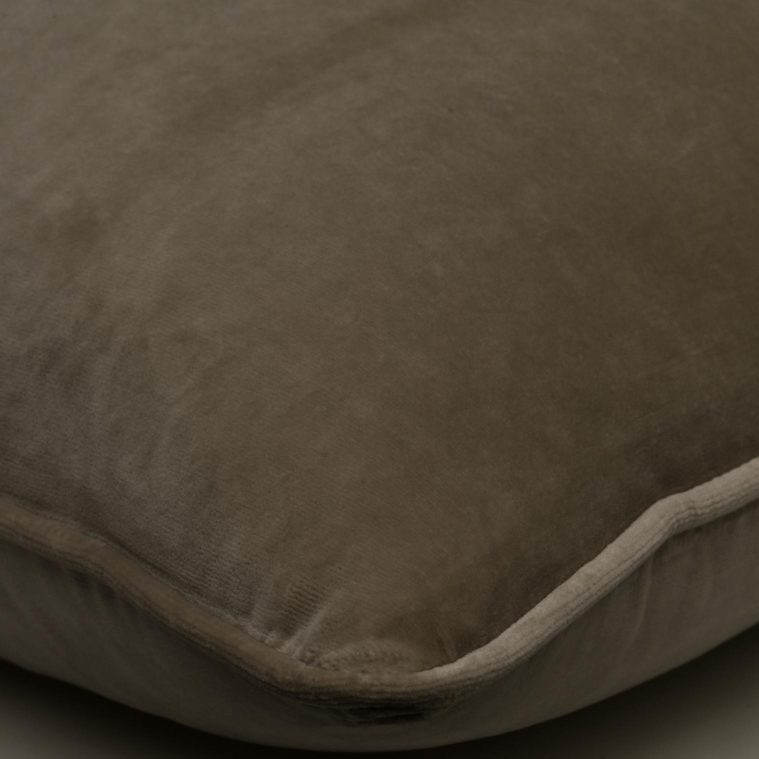 Medici Stone Sustainable Feather Cushion - Andrew Martin Eco-conscious Cotton Velvet Plain