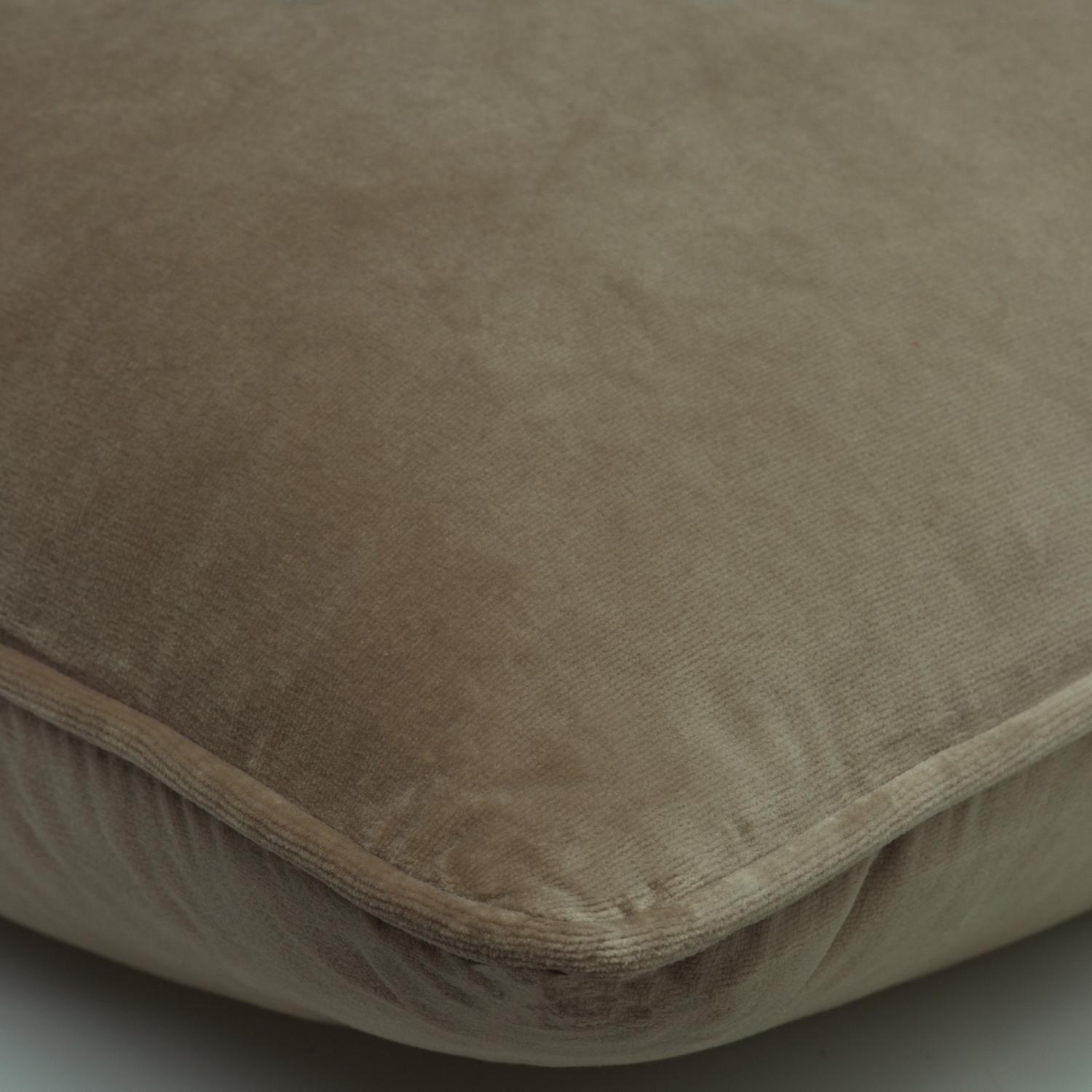 Medici Warm Grey Sustainable Feather Cushion - Andrew Martin Eco-conscious Cotton Velvet Plain