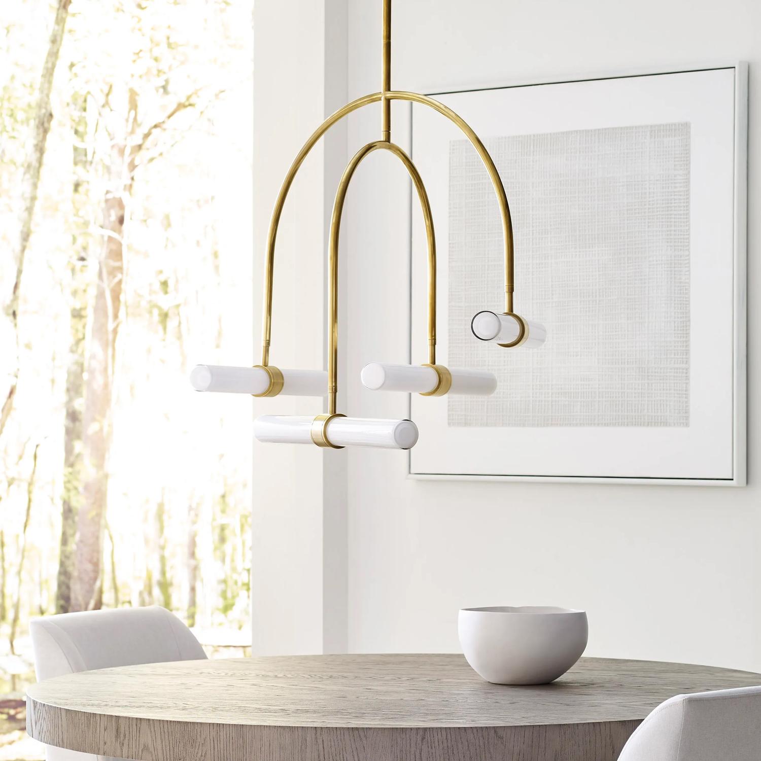 Calumn 4 Light Chandelier Brass 4 Light Natural Brass - Andrew Martin