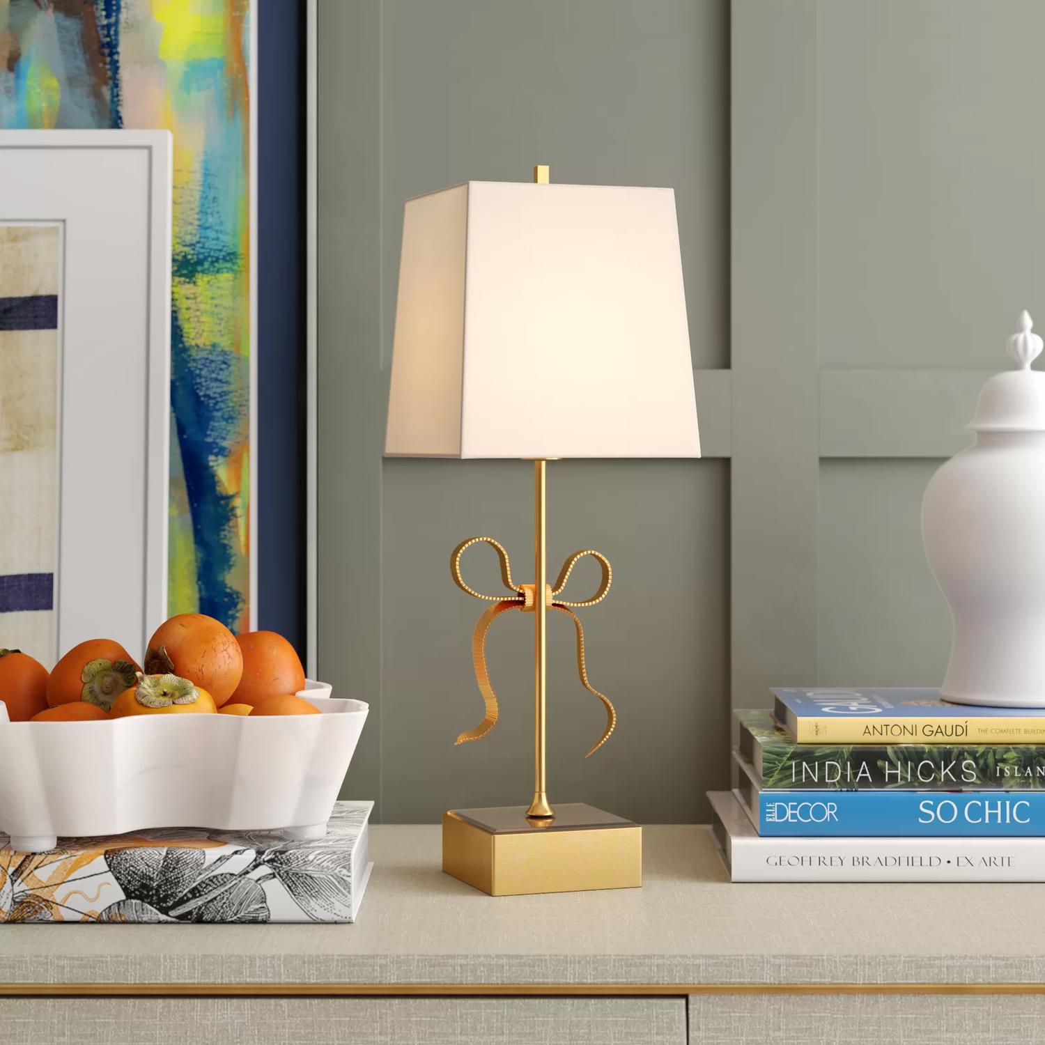 Ellery Table Lamp Cream Table Lamp Soft Brass Cream Shade - Andrew Martin