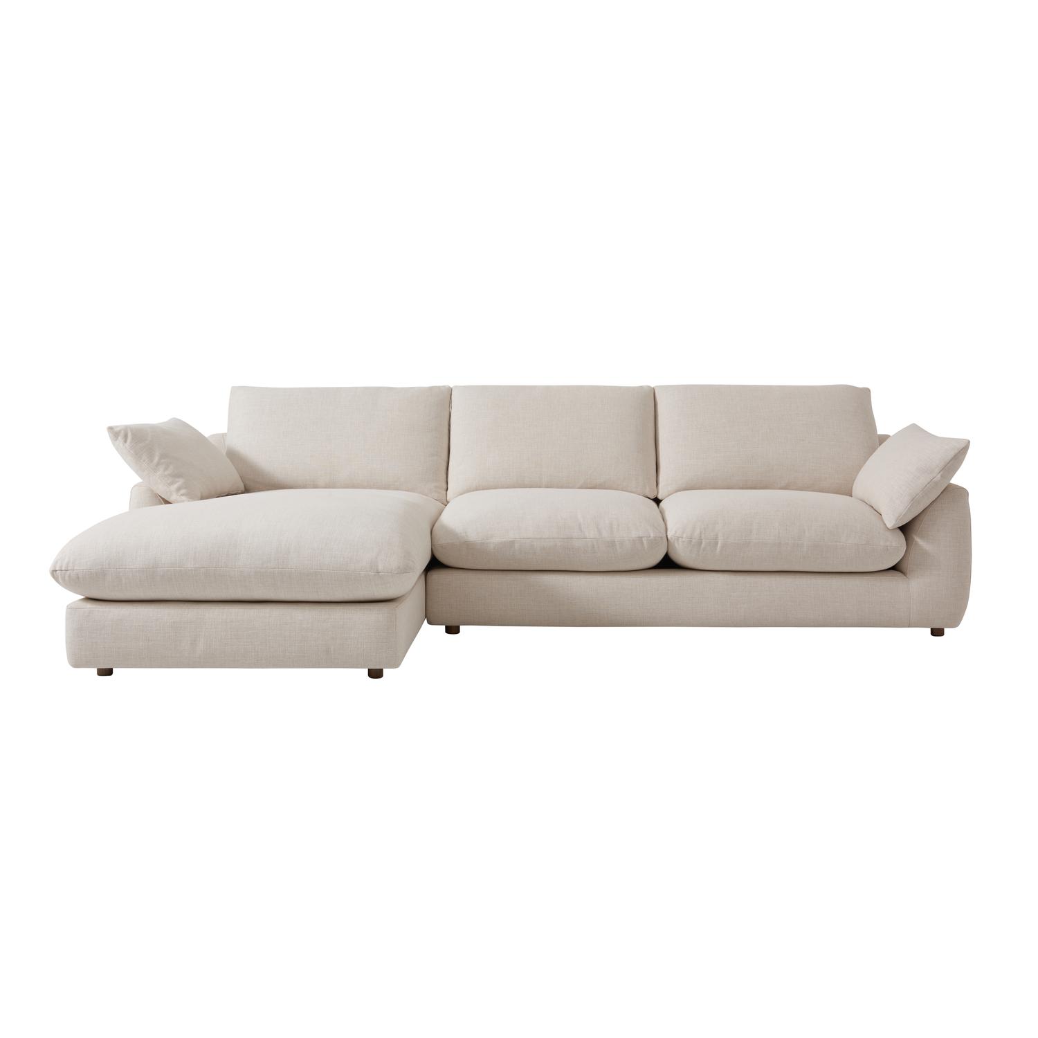 Fulton Chaise Sofa Corner Sofa Left Hand Facing Left Hand Facing Light Neutral - Andrew Martin Linen