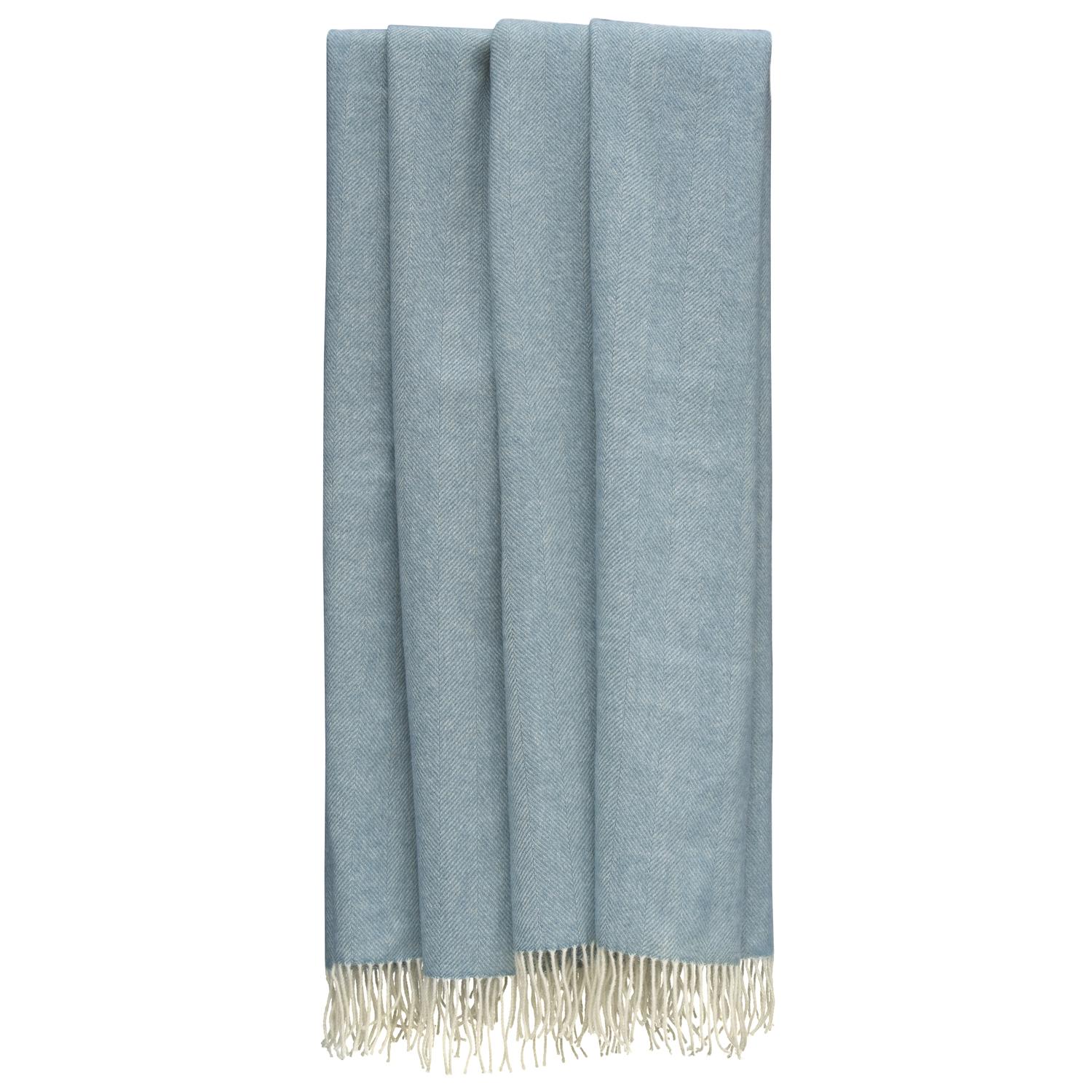 Herringbone Throw Blue Throw Duck Egg - Andrew Martin