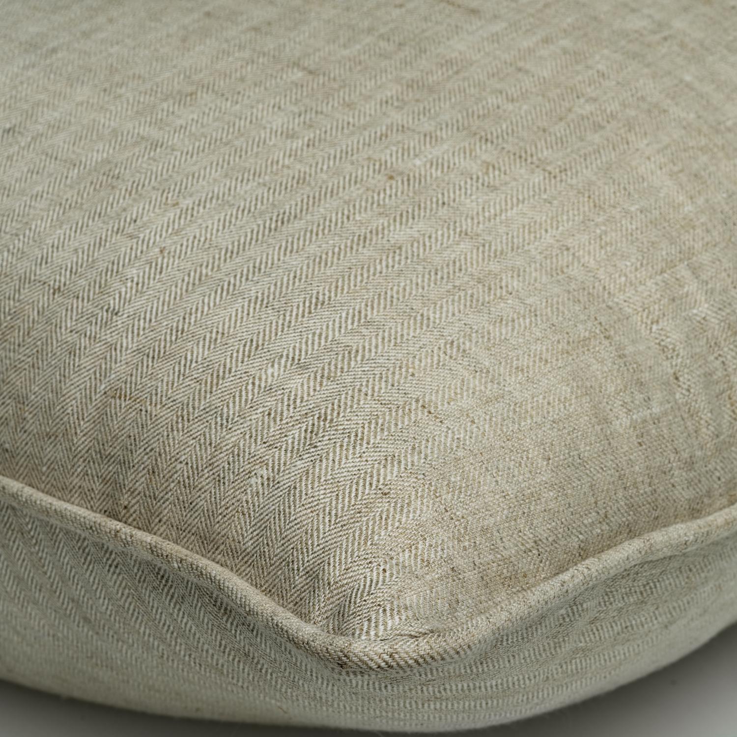 Teepee Natural Sustainable Feather Cushion - Andrew Martin Linen Linen Blend Herringbone Plain