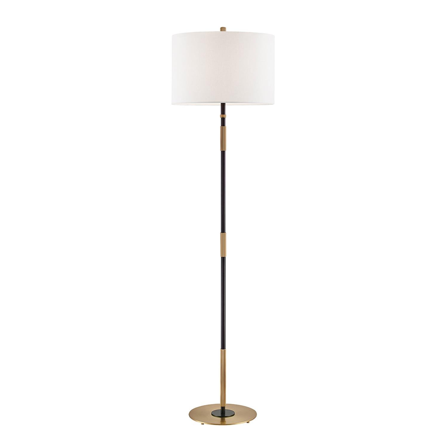 Bowery Floor Lamp Floor Lamp Black Brass - Andrew Martin