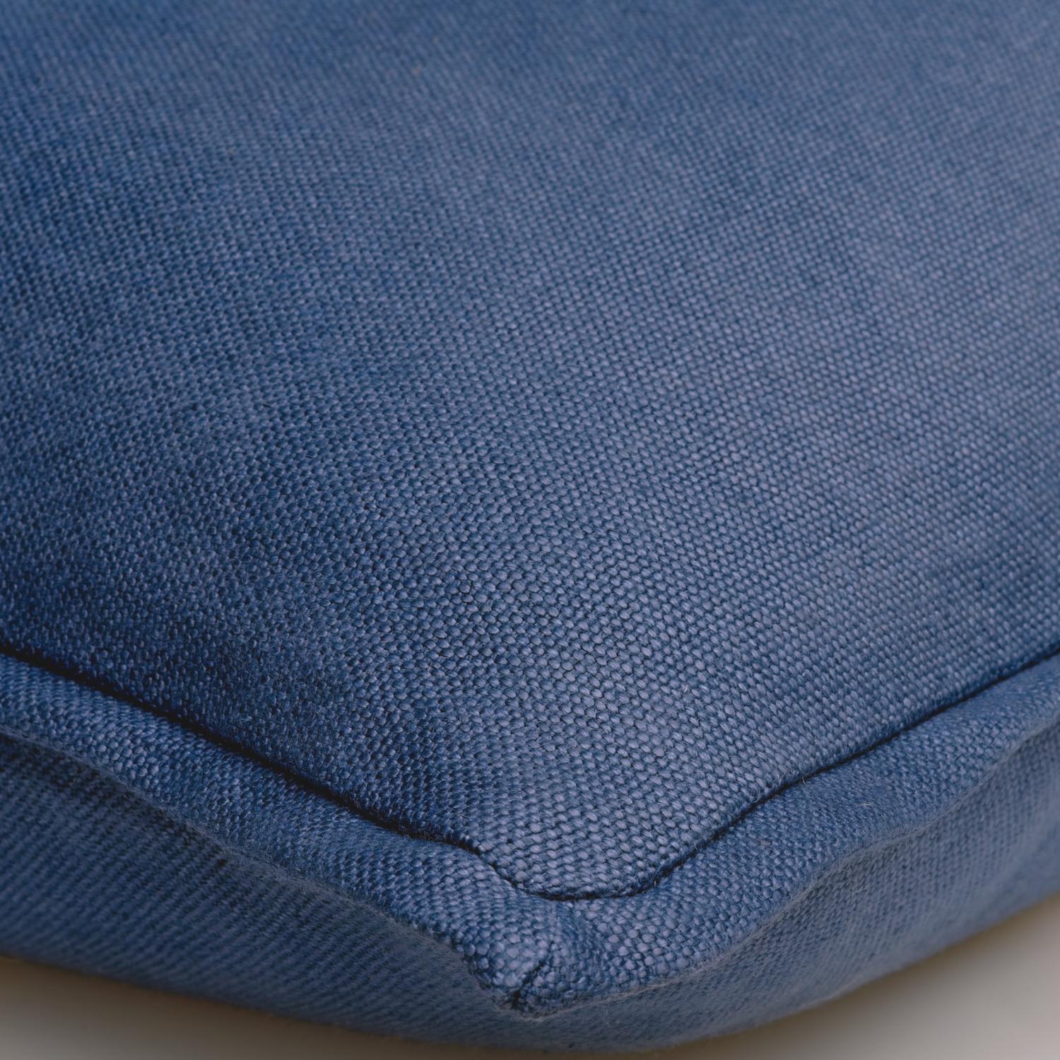 Rocco Denim Sustainable Feather Cushion 55cm X 55cm - Andrew Martin With Trim Fringe Linen Linen Blend Plain