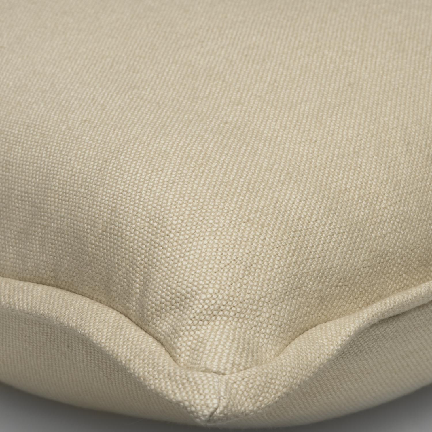 Rocco Ecru Sustainable Feather Cushion 55cm X 55cm - Andrew Martin With Trim Fringe Linen Linen Blend Plain