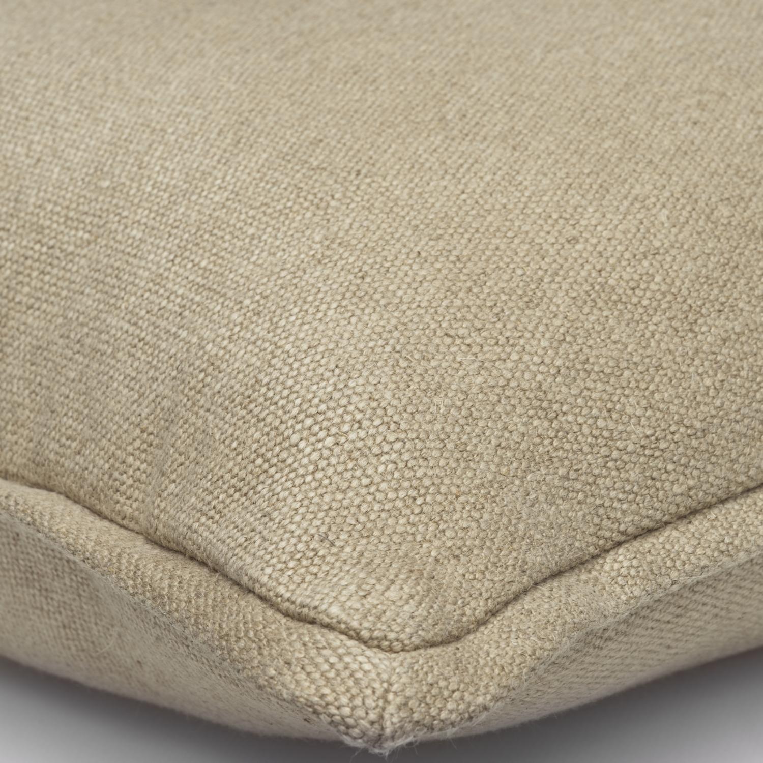 Rocco Natural Sustainable Feather Cushion 55cm X 55cm - Andrew Martin With Trim Fringe Linen Linen Blend Plain