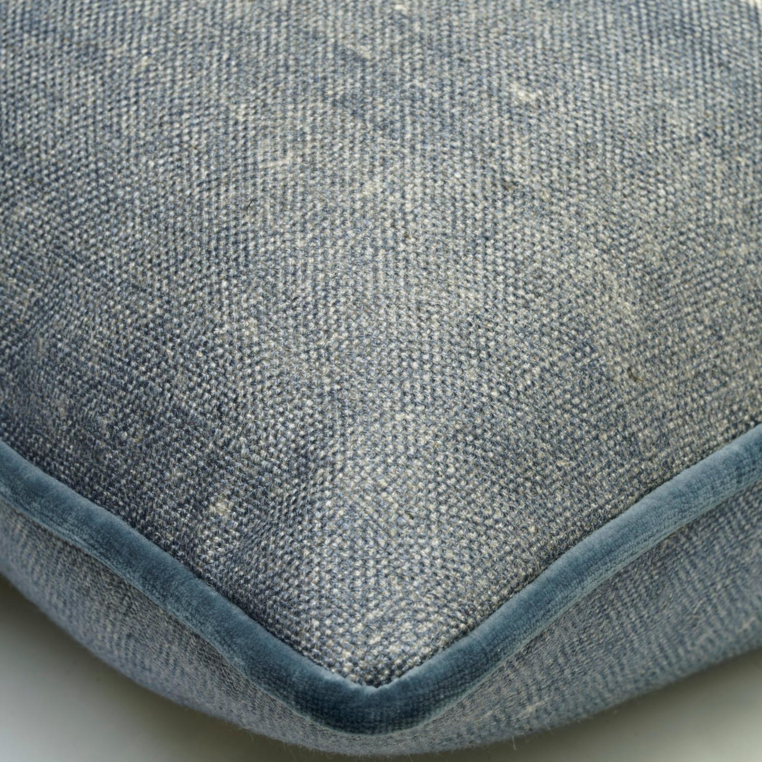 Jericho Denim Sustainable Feather Cushion 55cm X 55cm - Andrew Martin Linen Linen Blend Viscose Blend Geometric