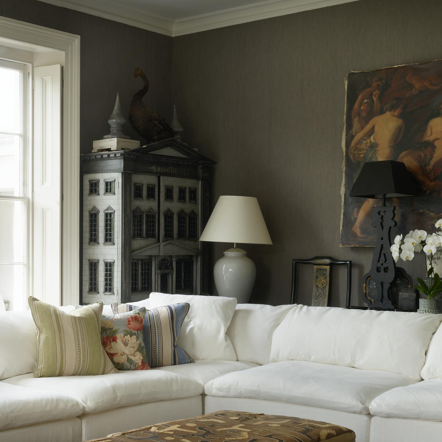 Las Salinas 7 Sustainable Feather Cushion 55cm X 55cm Green - Andrew Martin Cotton Blend Kilim Stripe