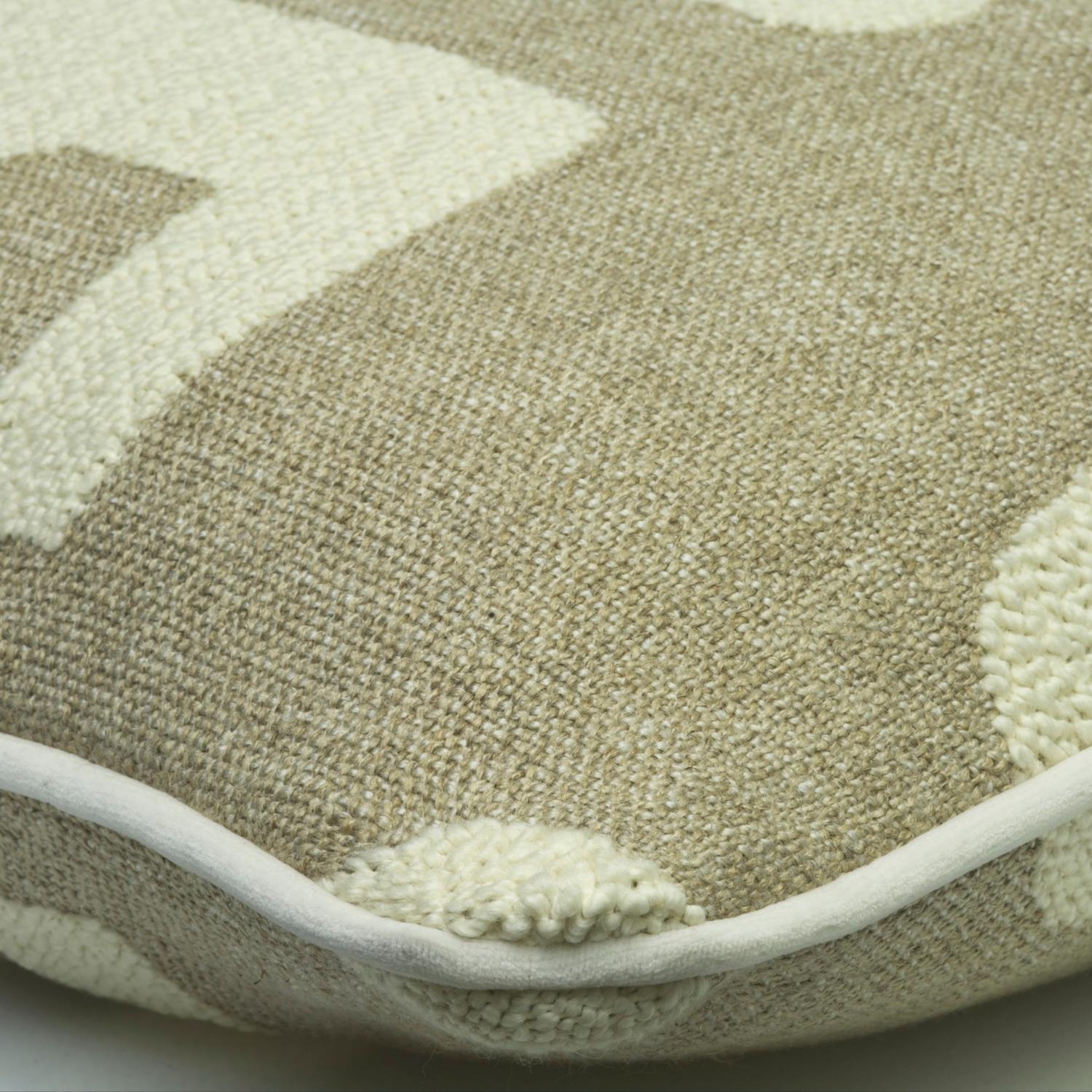 Peru Ivory Sustainable Feather Cushion 55cm X 55cm - Andrew Martin Boucl Cotton Blend Linen Blend Wool Blend Geometric Weave