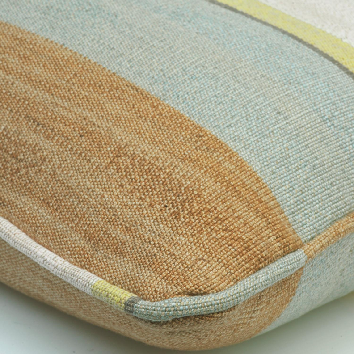 Skiathos Lime Biscuit Sustainable Feather Cushion 55cm X 40cm Limebiscuit - Andrew Martin Cotton Cotton Blend Linen Linen Blend Stripe