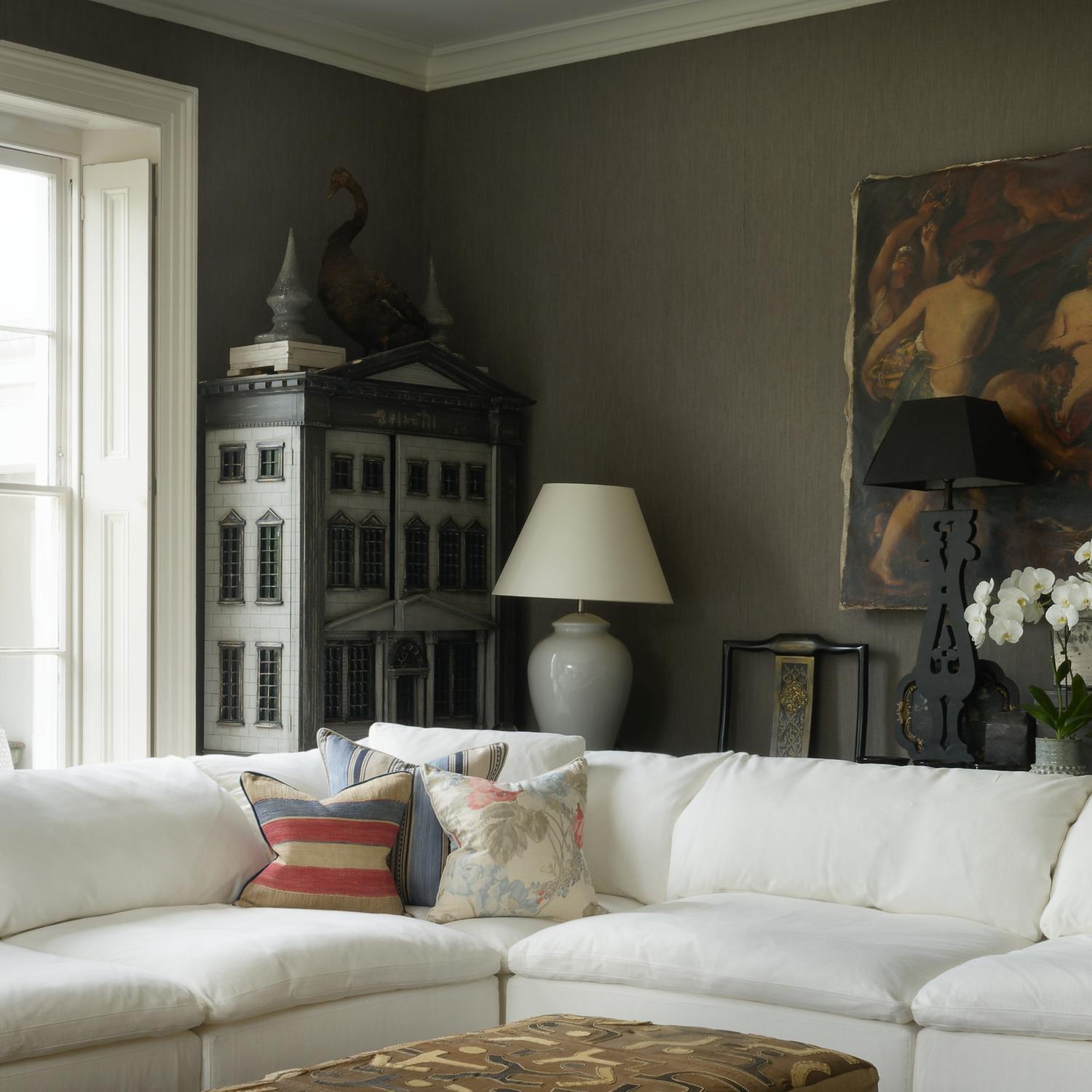 Es Cavalet 2 Sustainable Feather Cushion 50cm X 50cm - Andrew Martin Cotton Blend Stripe