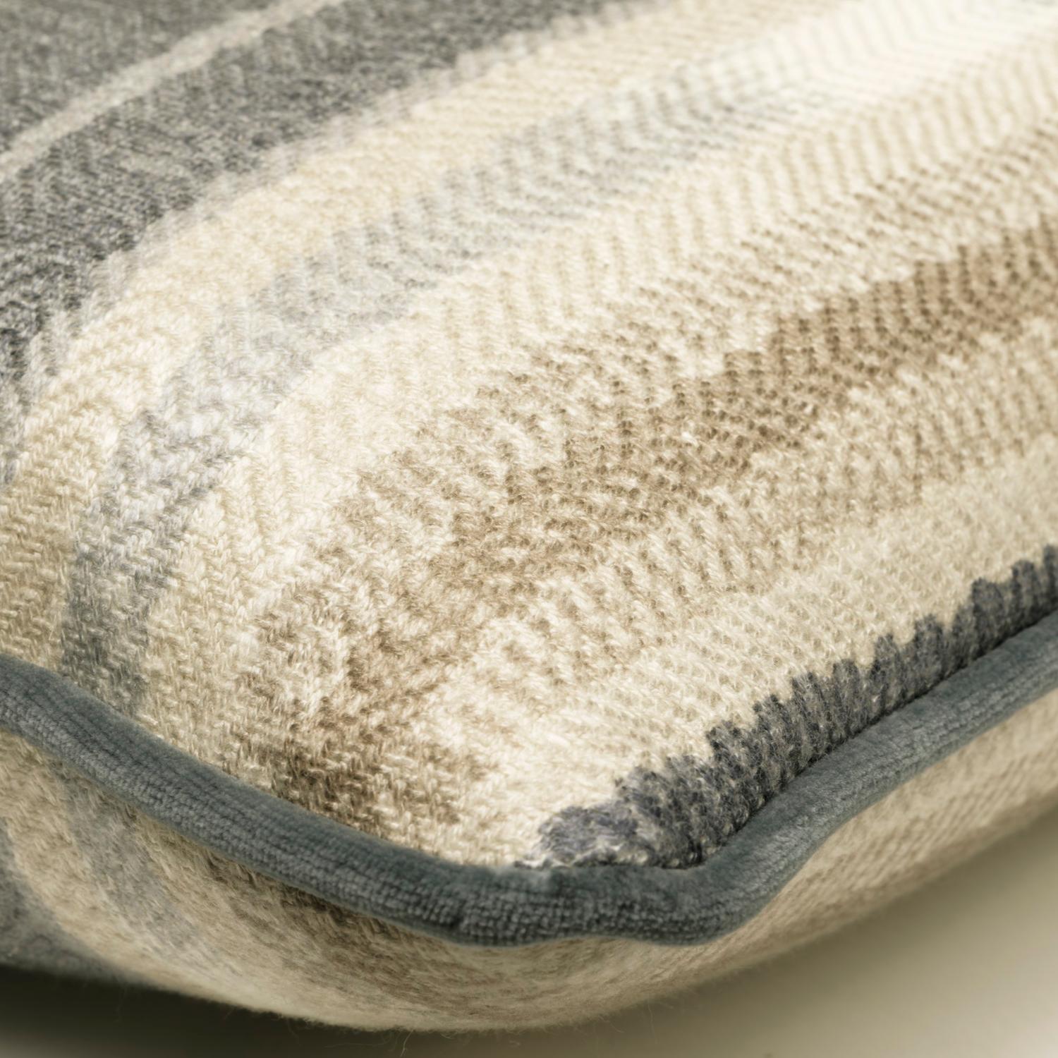 Nineveh Denim Sustainable Feather Cushion 55cm X 35cm - Andrew Martin Linen Linen Blend Viscose Blend Stripe