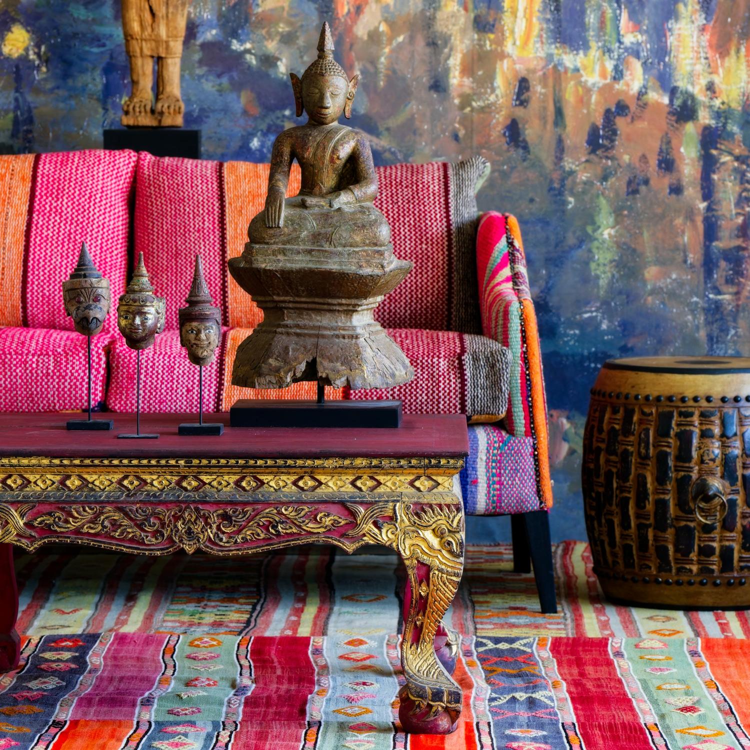 Regal Sofa Andean Sofa Orange Multicoloured Red - Andrew Martin