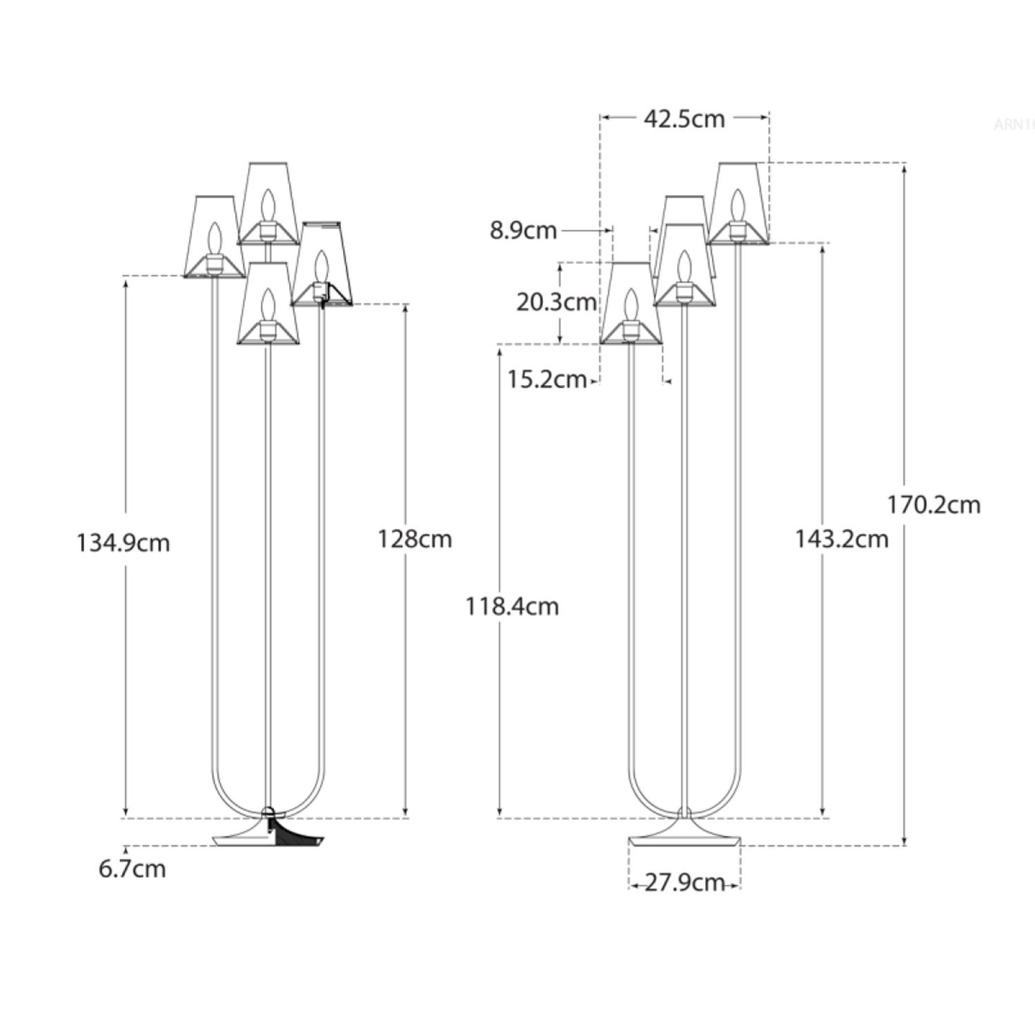 Montreuil Floor Lamp Silver Floor Lamp Burnished Silver Leaf - Andrew Martin