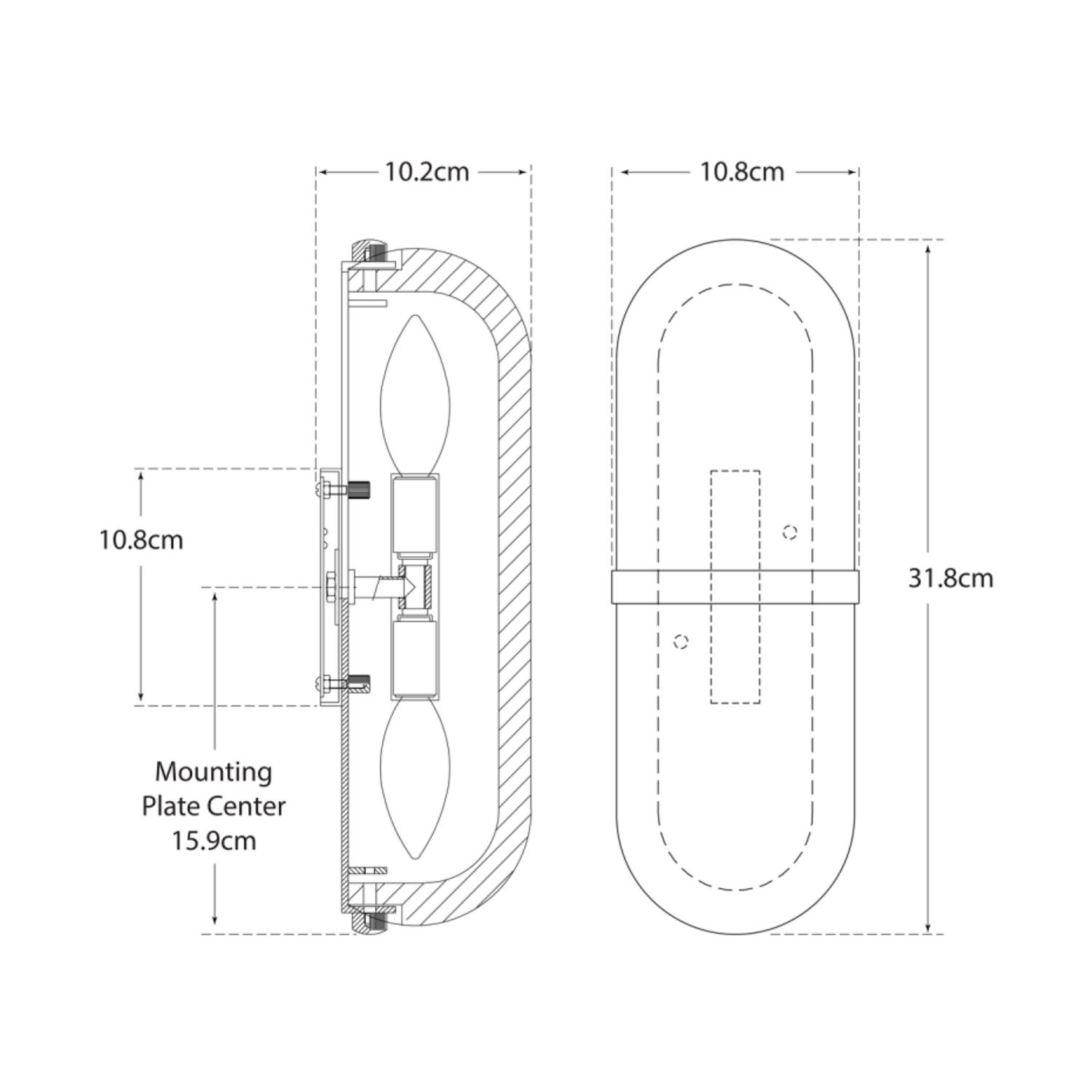 Melange Capsule Wall Light Nickel Wall Light Polished Nickel - Andrew Martin