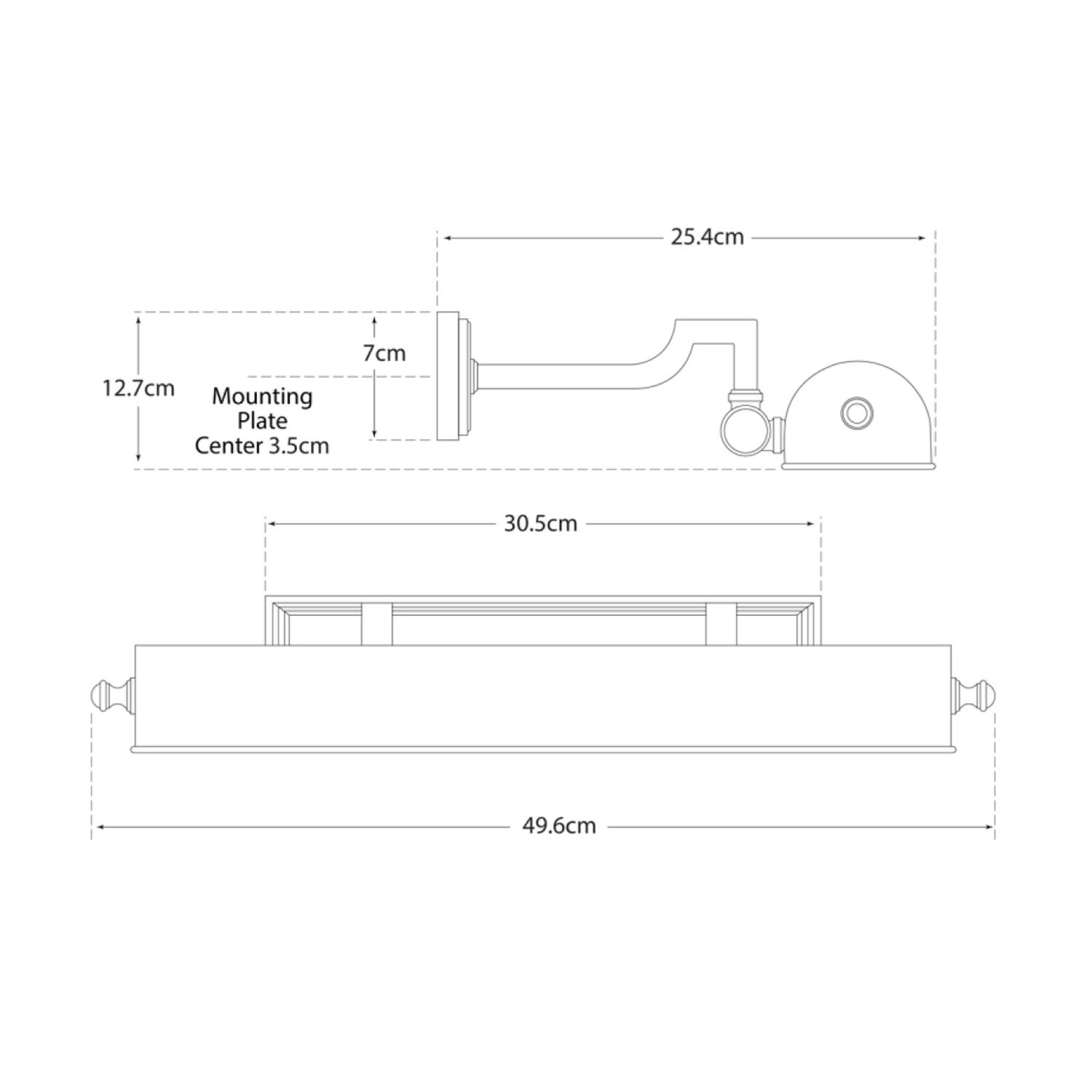 Dean Double Picture Light Brass Picture Light Small Natural Brass - Andrew Martin