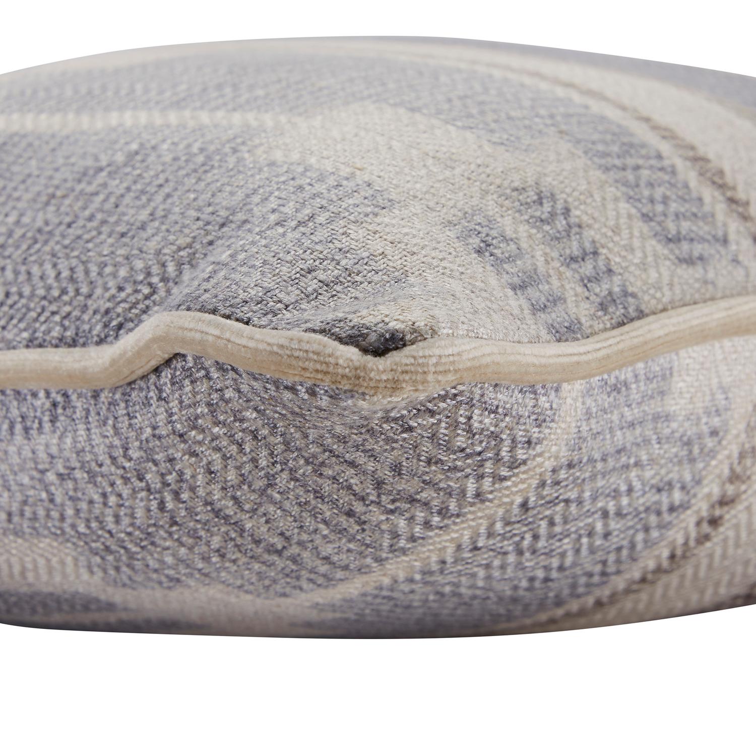 Indus Cloud Sustainable Feather Cushion - Andrew Martin Linen Blend Ikat Stripe