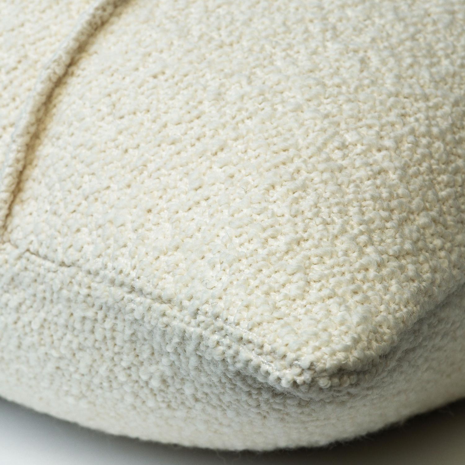 Allegra Ivory Sustainable Feather Cushion 55cm X 55cm - Andrew Martin Boucl Cotton Blend Wool Blend Plain