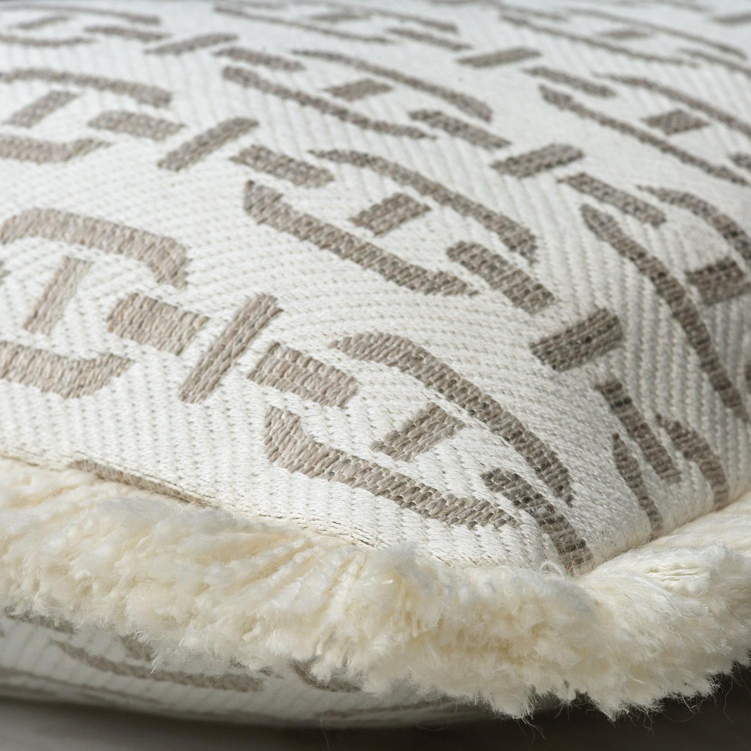 Burlington String Medium Rectangle Sustainable Feather Rectangle Cushion - Andrew Martin Sophie Paterson With Trim Fringe Cotton Blend Linen Ble