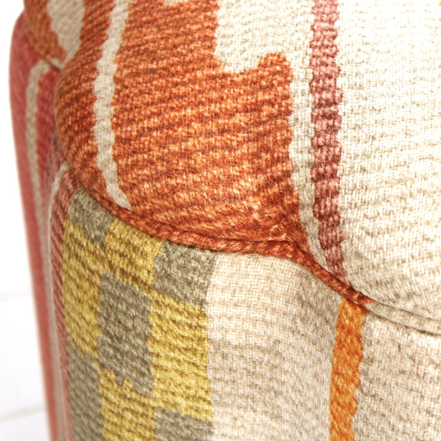 Daisy Ottoman Indus Brick Ottoman - Andrew Martin Linen