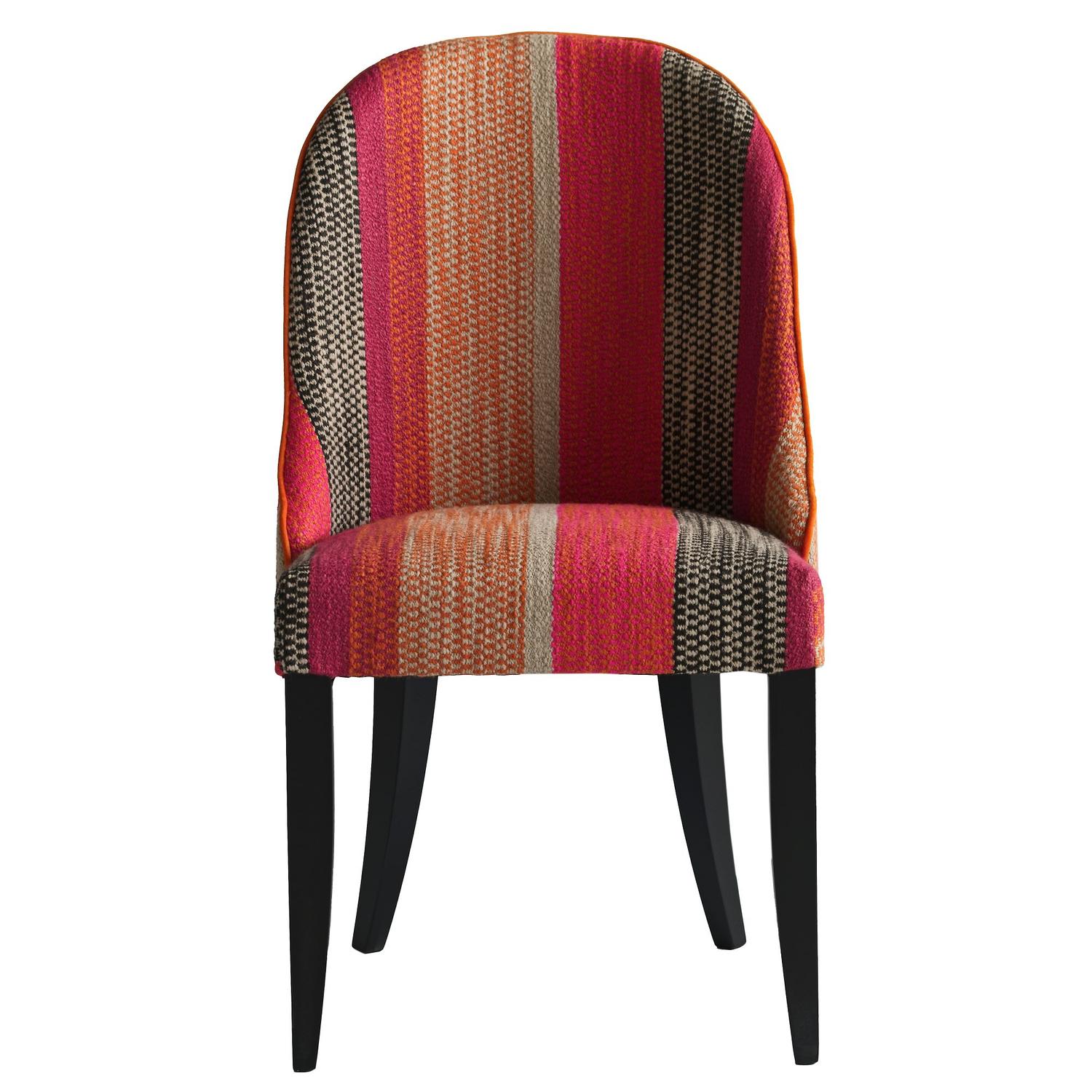 Aldwick Dining Chair Llama Orange Dining Chair Pink Orange Black - Andrew Martin Linen