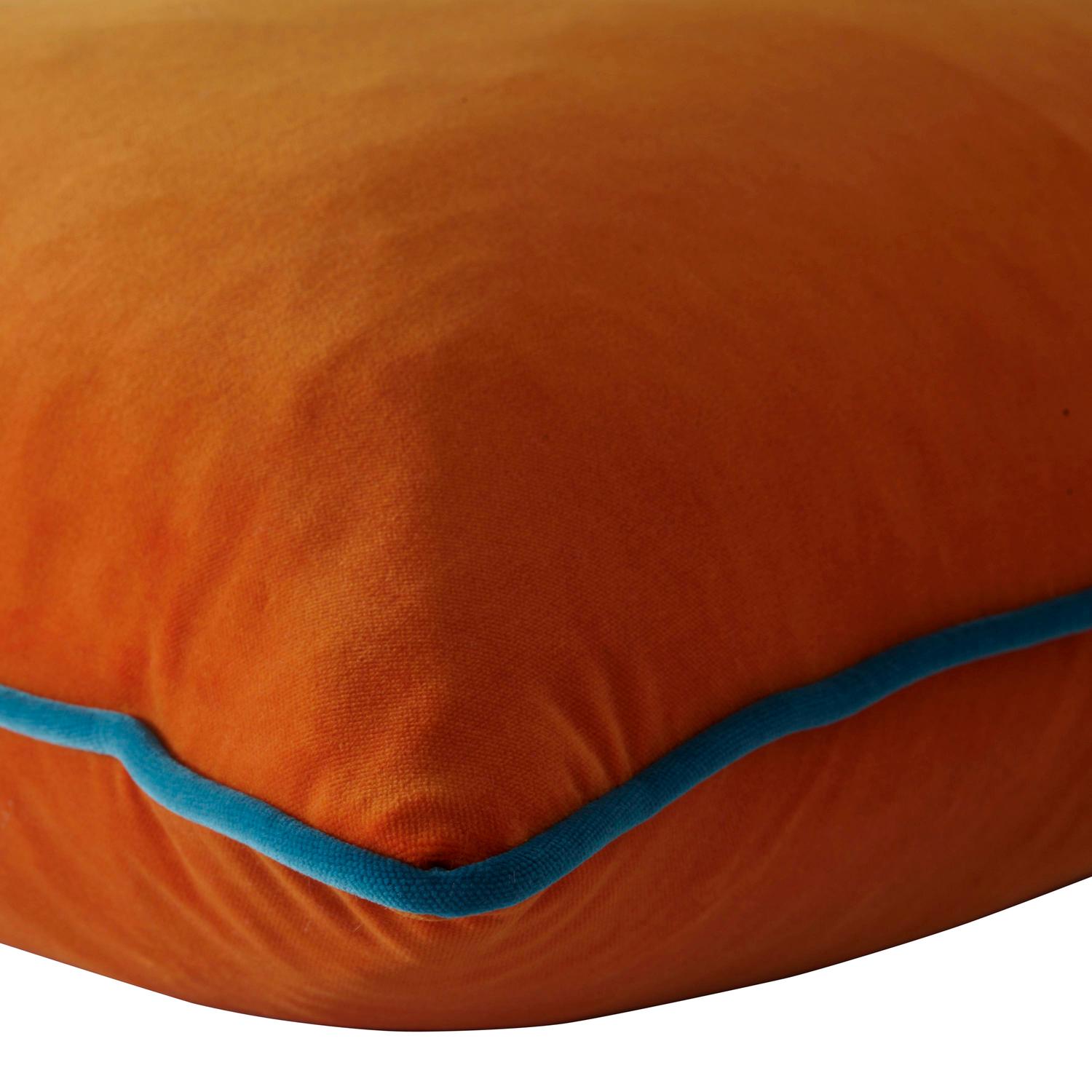Pelham Clementine Peacock Sustainable Feather Cushion 55cm X 55cm Clementine Peacock - Andrew Martin Velvet Plain