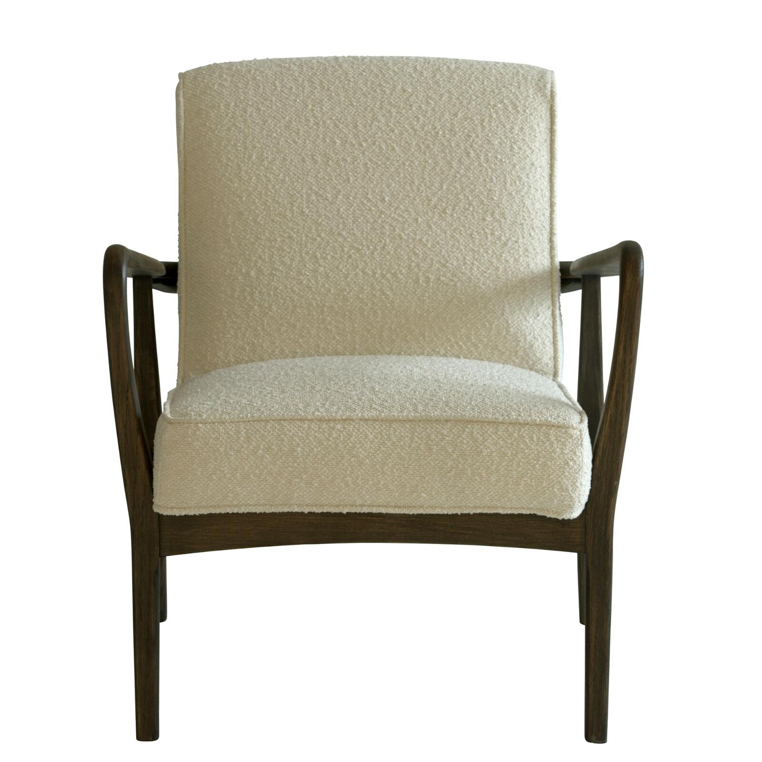 Dario Chair Armchair Brown White - Andrew Martin Boucle