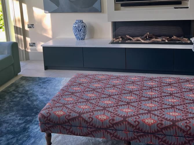 Espiga Blue Fabric - Andrew Martin
