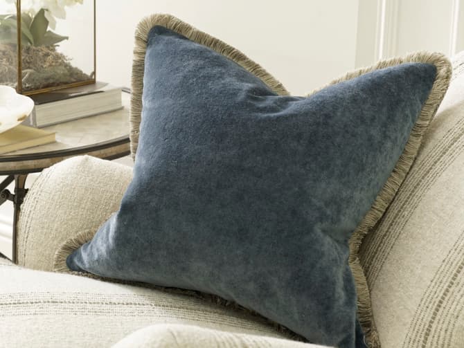 Venetia Denim Cushion | Velvet Cushion - Andrew Martin