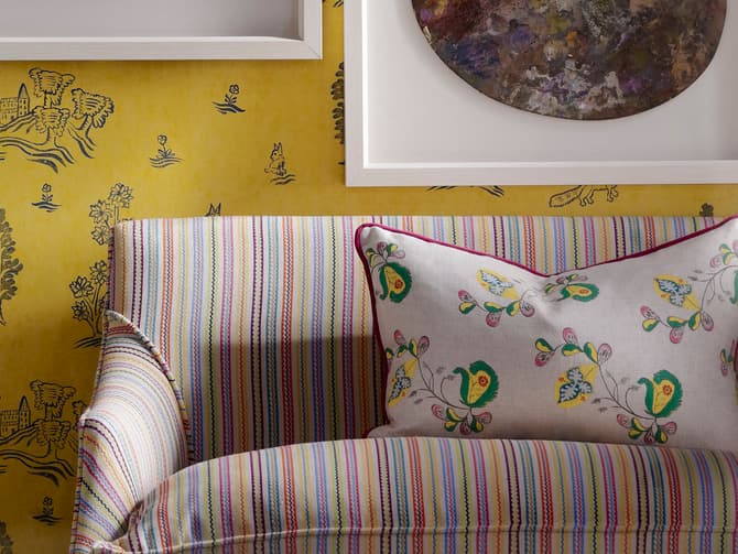Psycho Sprig Tropical Yellow Fabric | Kit Kemp Collection - Andrew