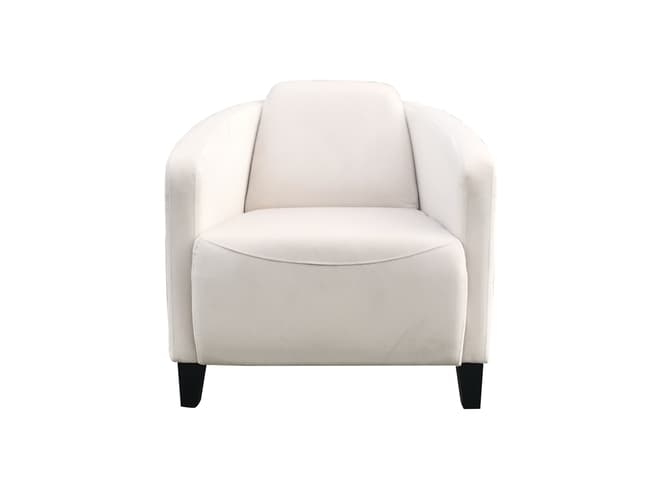 Turnball Ecru Armchair in Ecru Velvet Velvet Armchairs