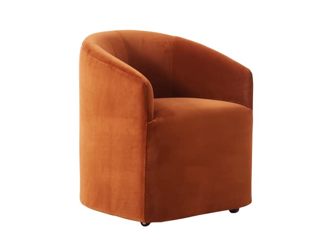 Alto Tub Dining Chair in Ochre Brown Velvet Velvet Accent Chairs