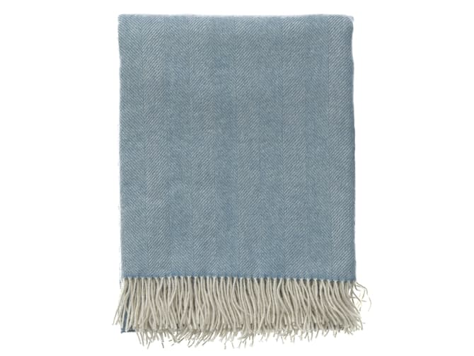 Herringbone Throw in Duck Egg Blue Andrew Martin