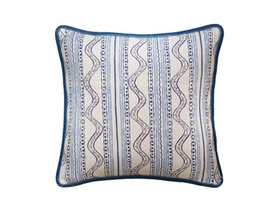 A cushion of classic stripes with folkloric flair